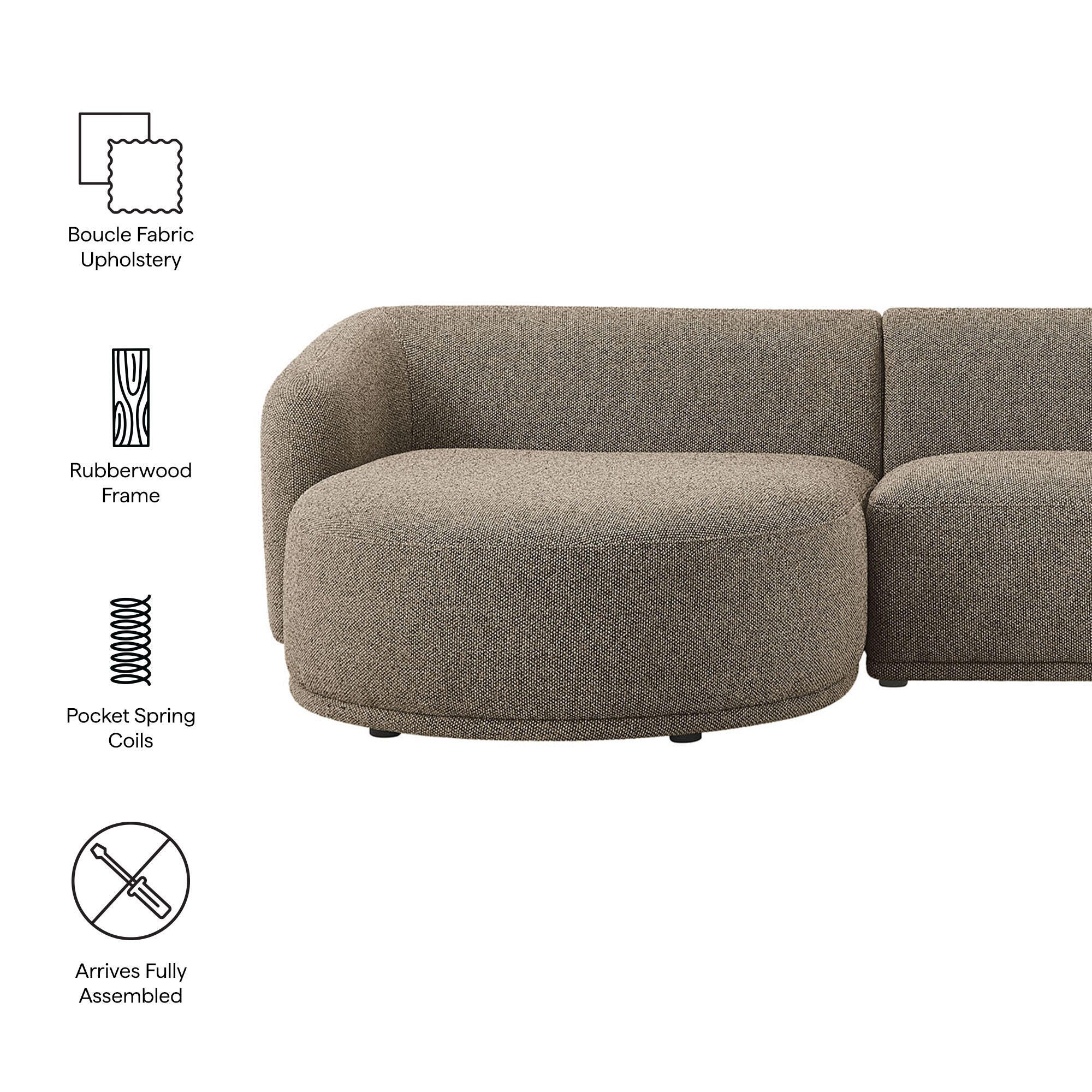 Modway Monica 2-Piece Sectional with Chaise, Earth, large