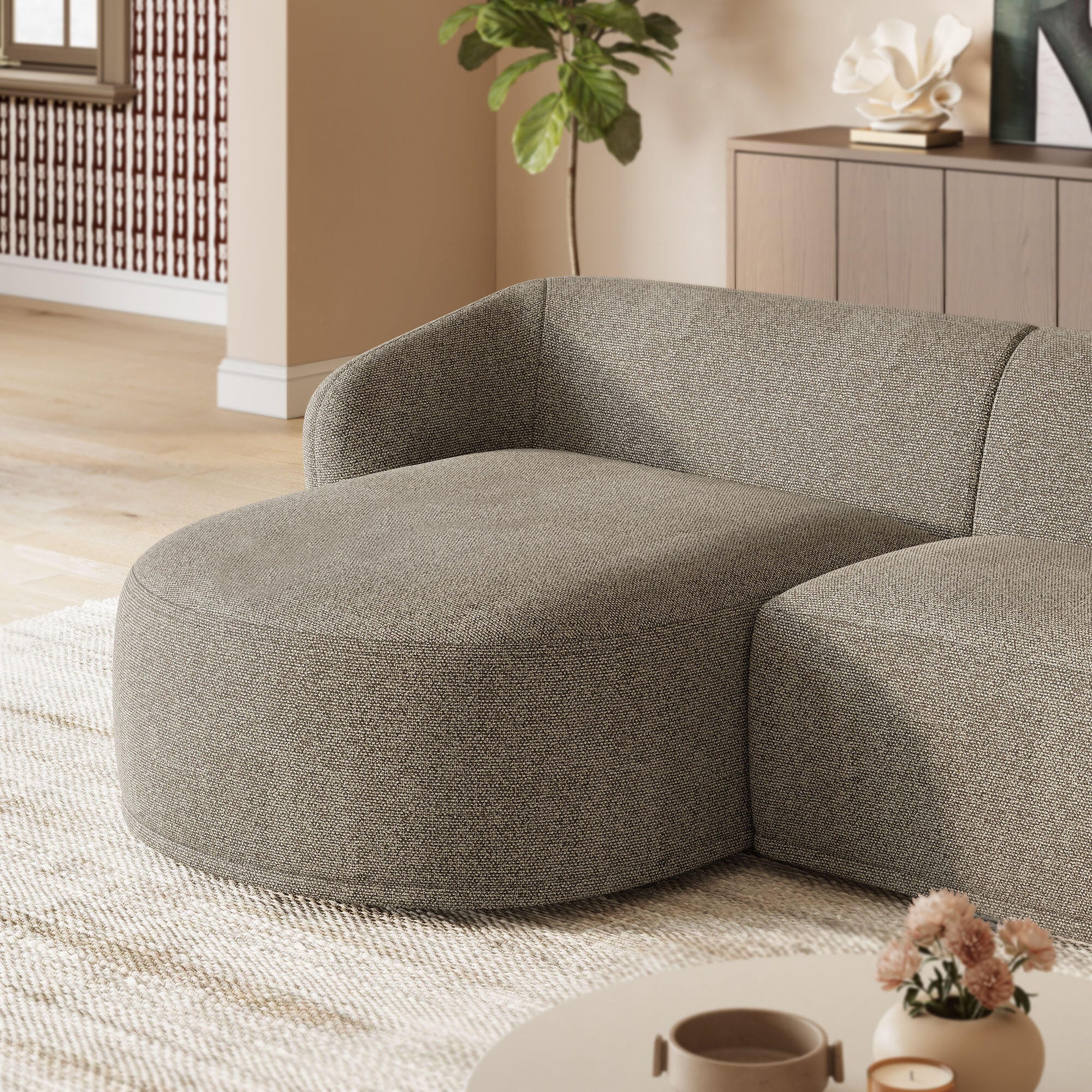Modway Monica 2-Piece Sectional with Chaise, Earth, large