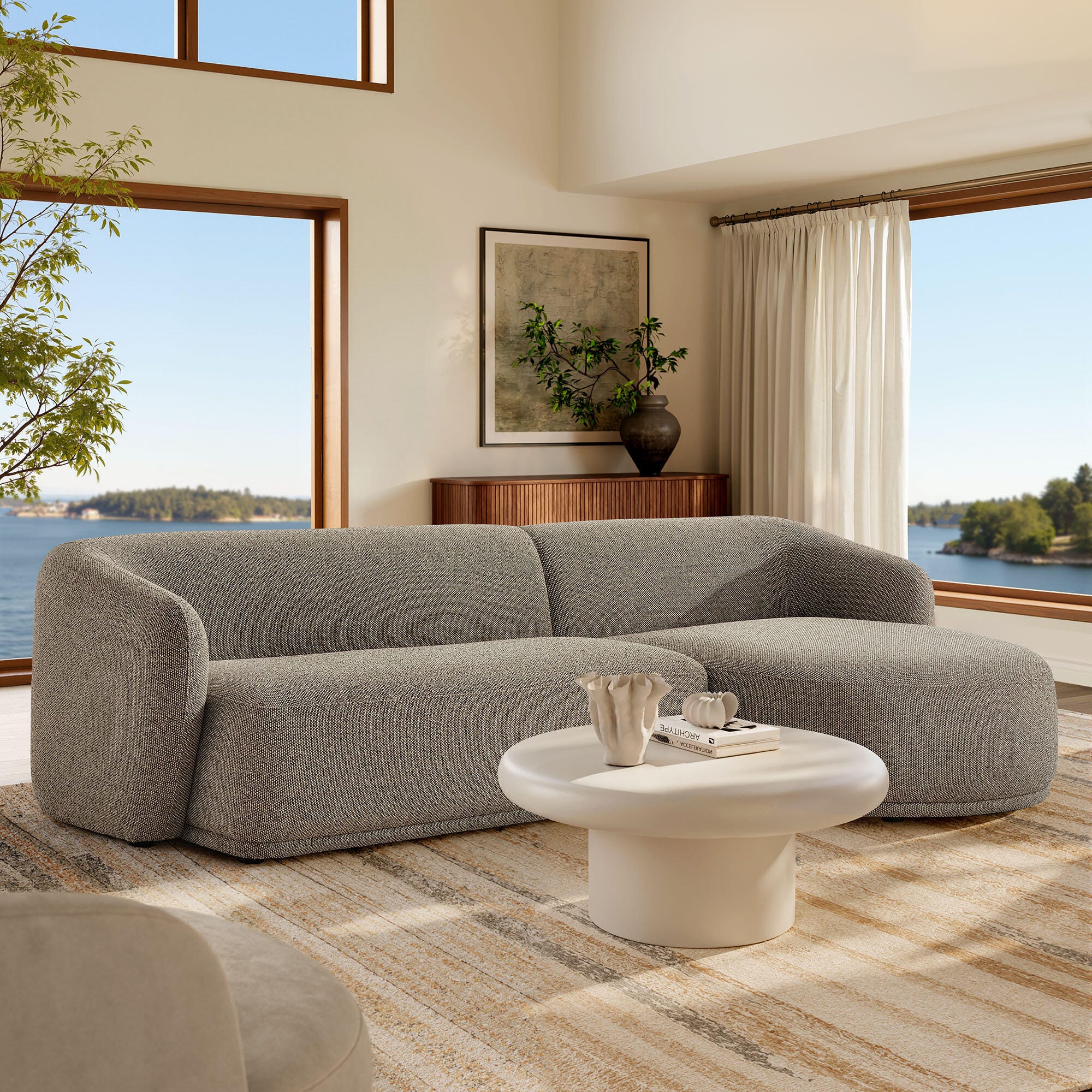 Modway Monica 2-Piece Sectional with Chaise, Earth, rollover