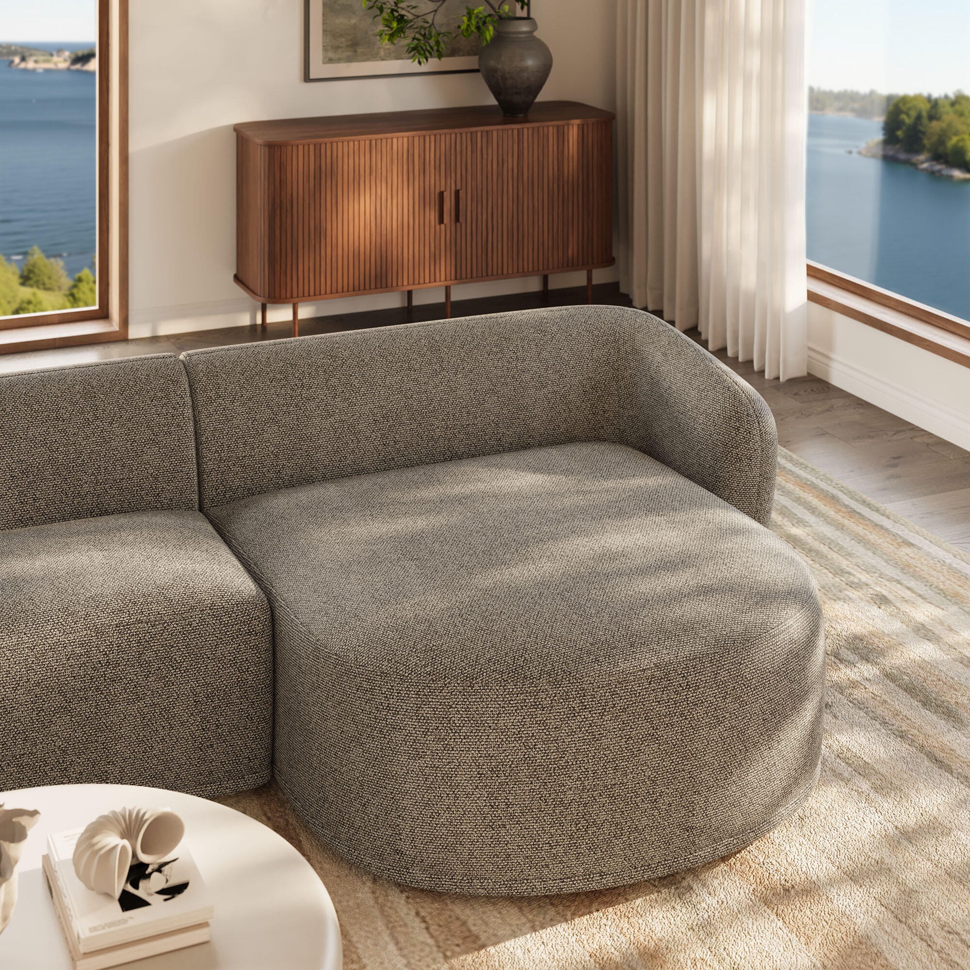 Modway Monica 2-Piece Sectional with Chaise, Earth, large