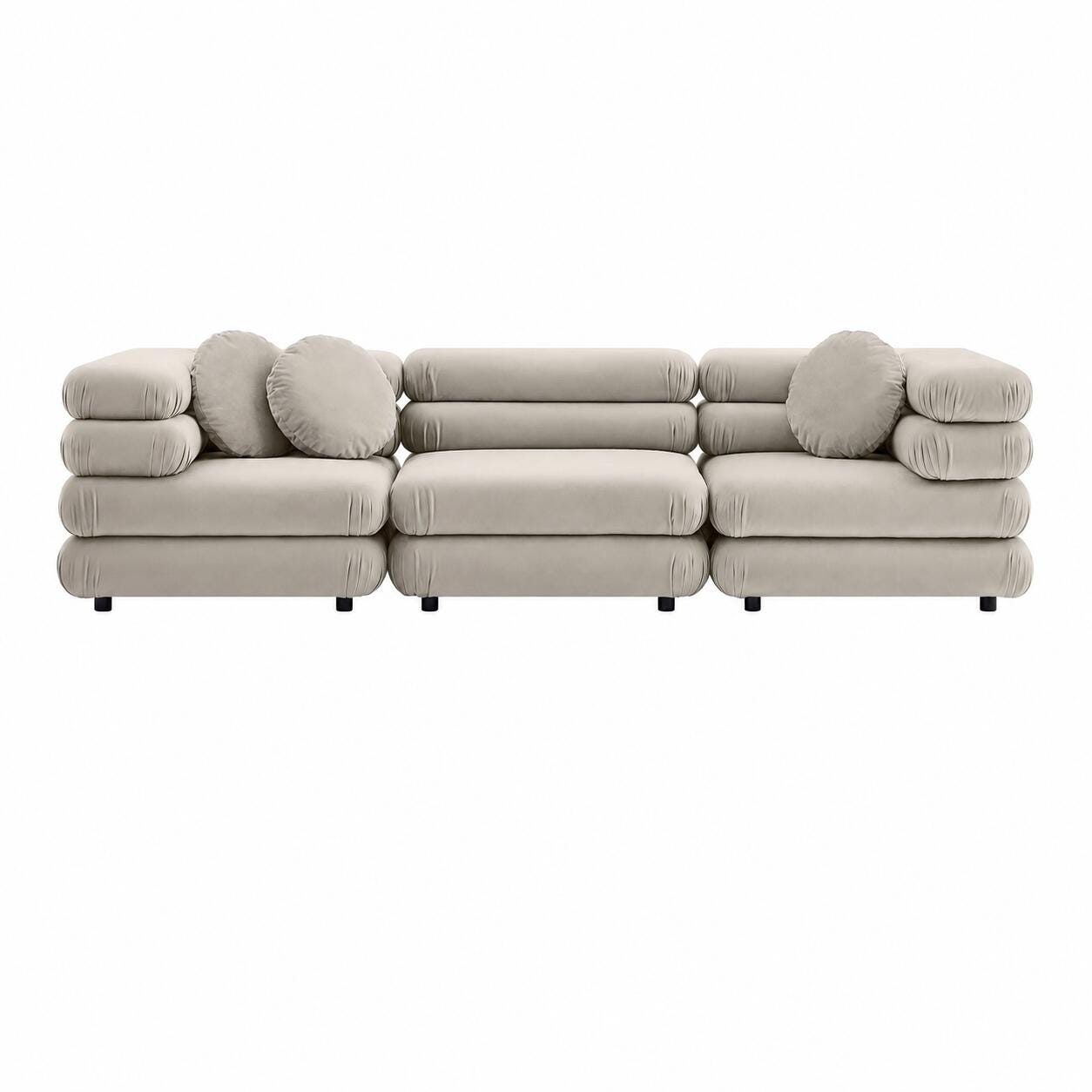 Modway Jubilee 3 Piece Modular Sofa, Almond, large