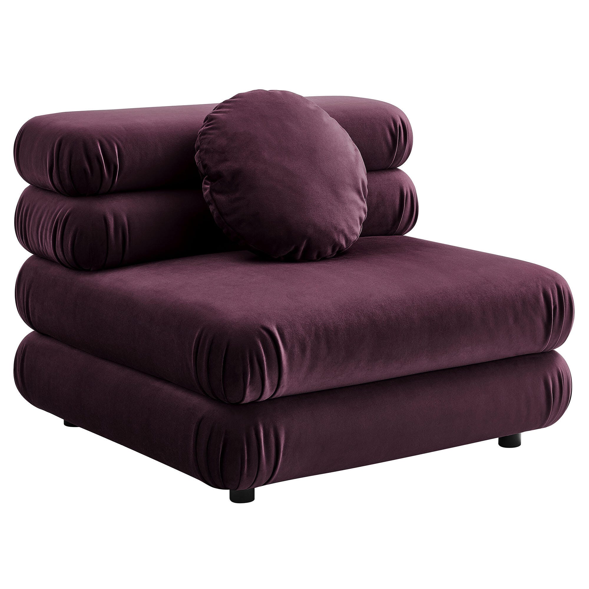 Modway Jubilee 3 Piece Modular Sofa, Mulberry, large