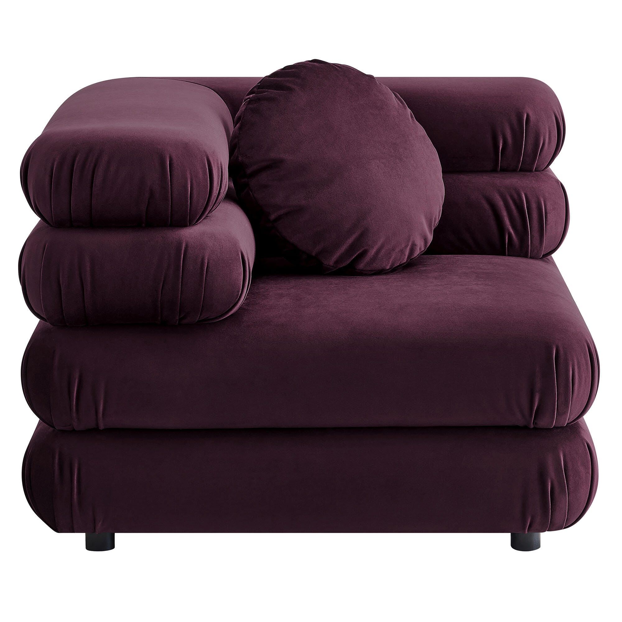 Modway Jubilee 3 Piece Modular Sofa, Mulberry, large
