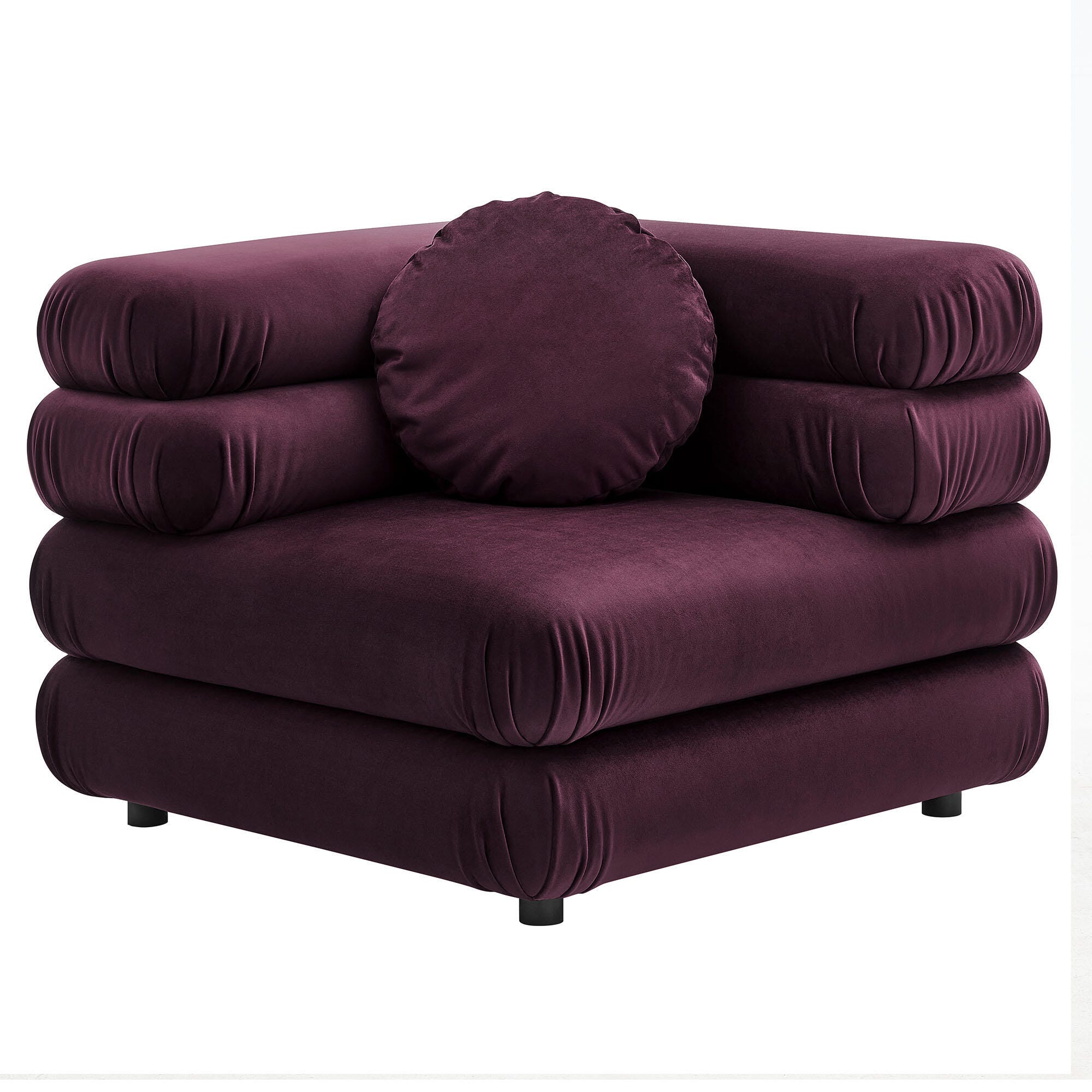 Modway Jubilee 3 Piece Modular Sofa, Mulberry, large