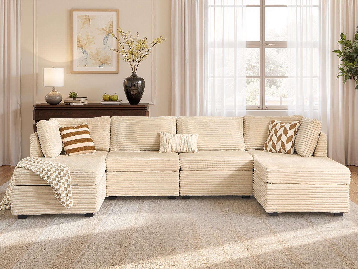 HOMLUX 6-Piece Modular Sectional Sofa Set, , rollover