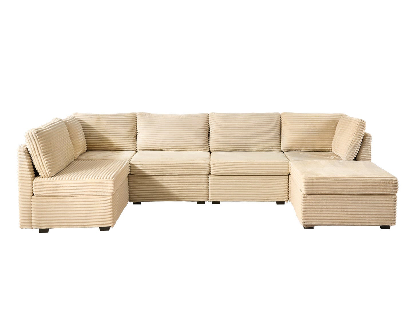HOMLUX 5-Piece Modular Sectional Sofa with Ottoman, , large