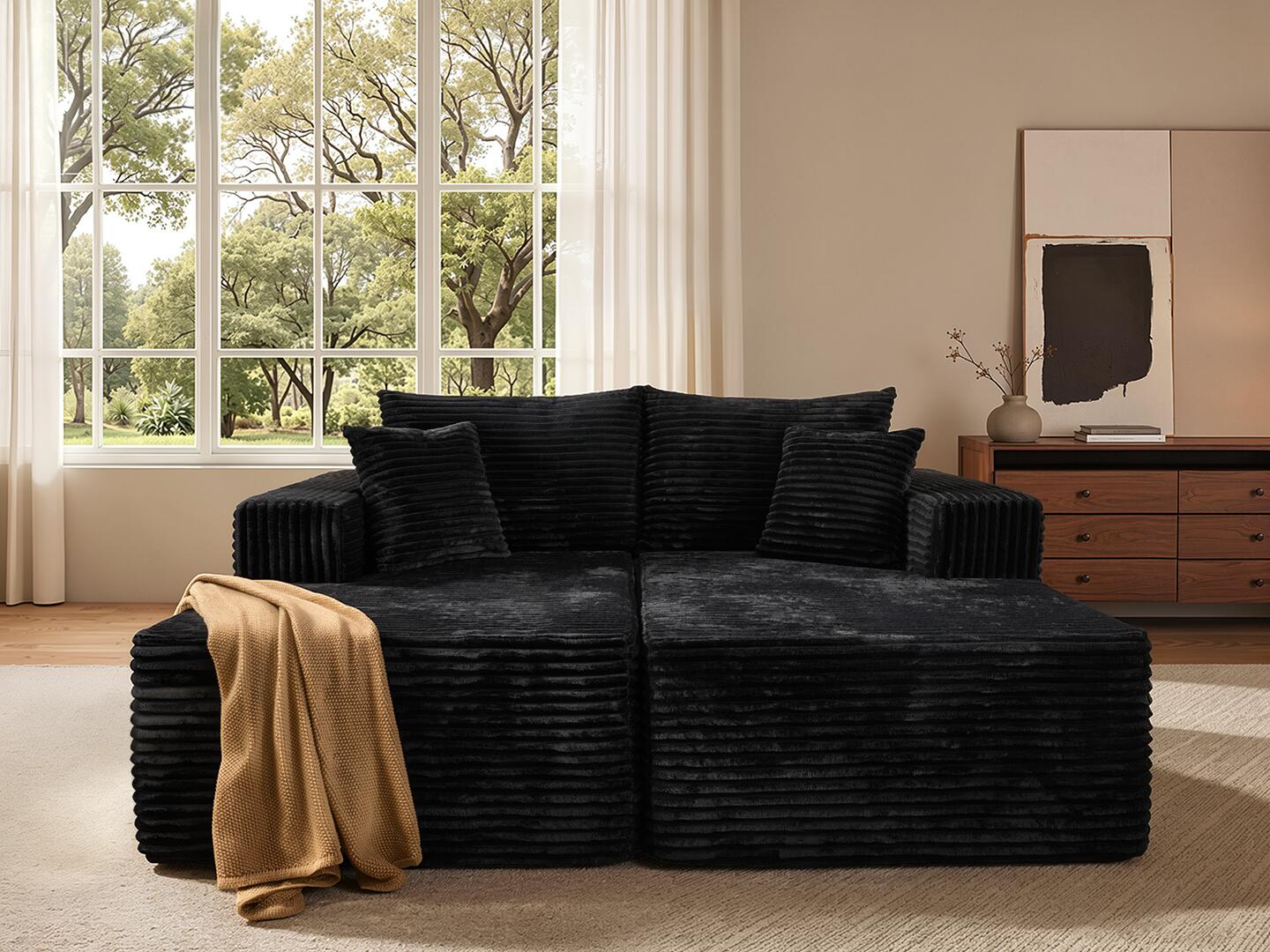 HOMLUX Sofa Sleeper, Black, rollover