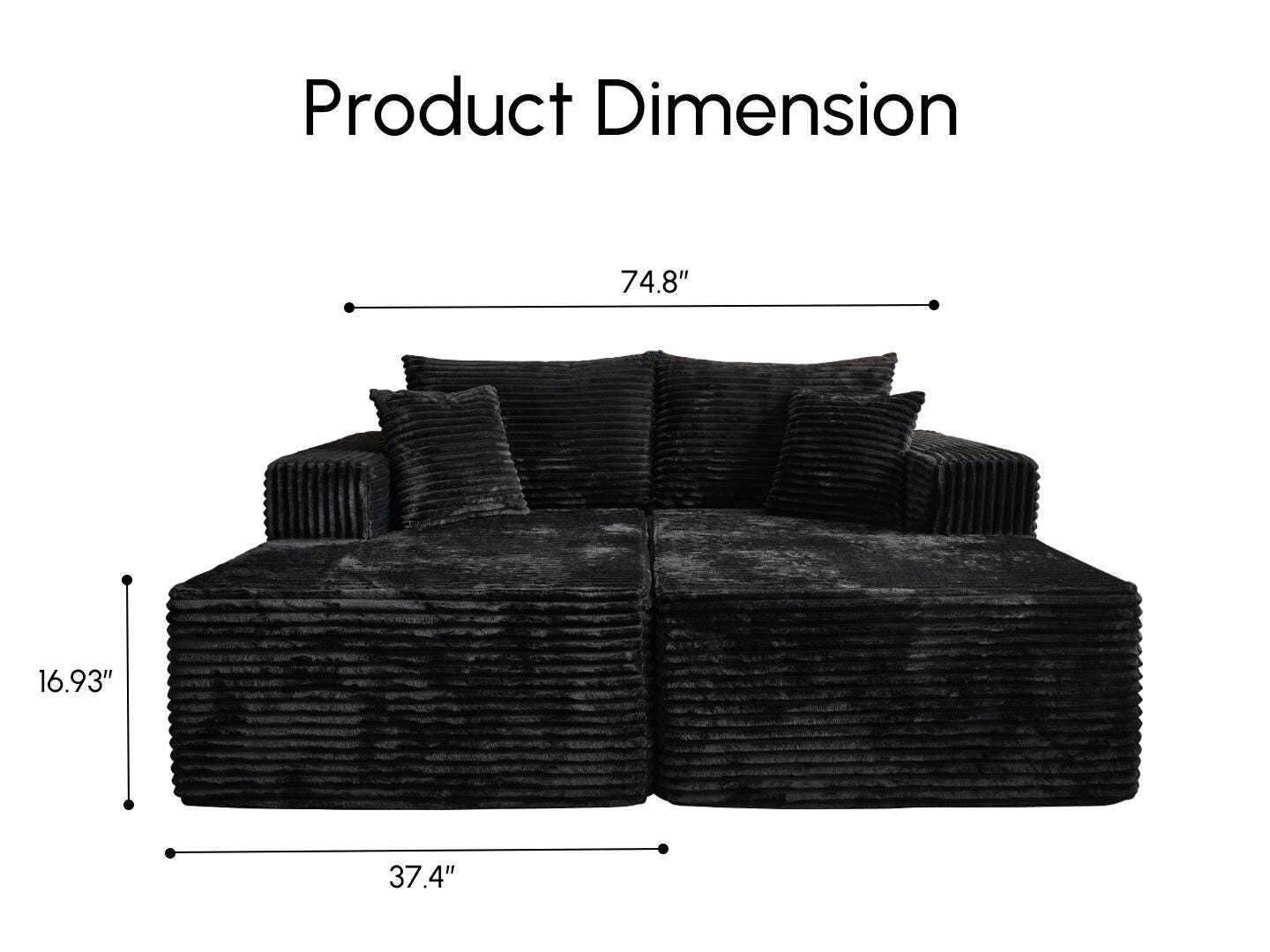HOMLUX Sofa Sleeper, Black, large