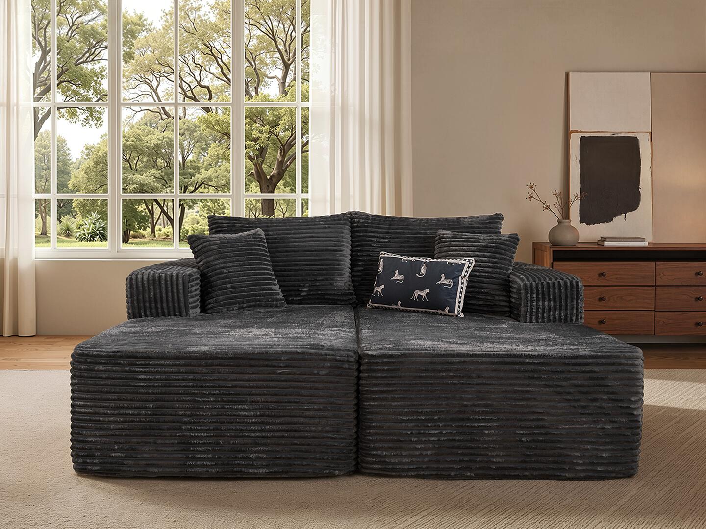 HOMLUX Sofa Sleeper, Gray, rollover