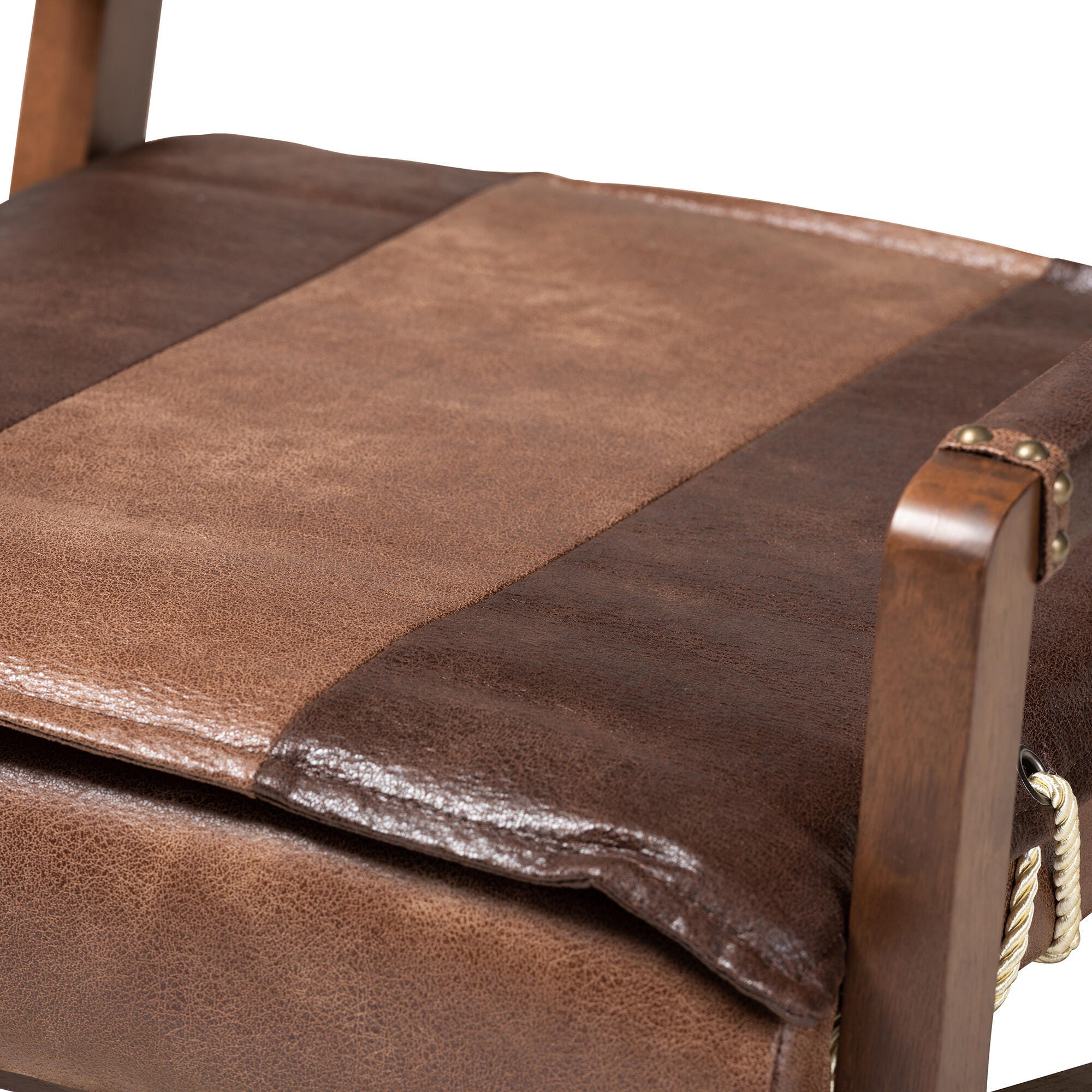 Baxton Studio Rustic Upholstered Lounge Chair, , large