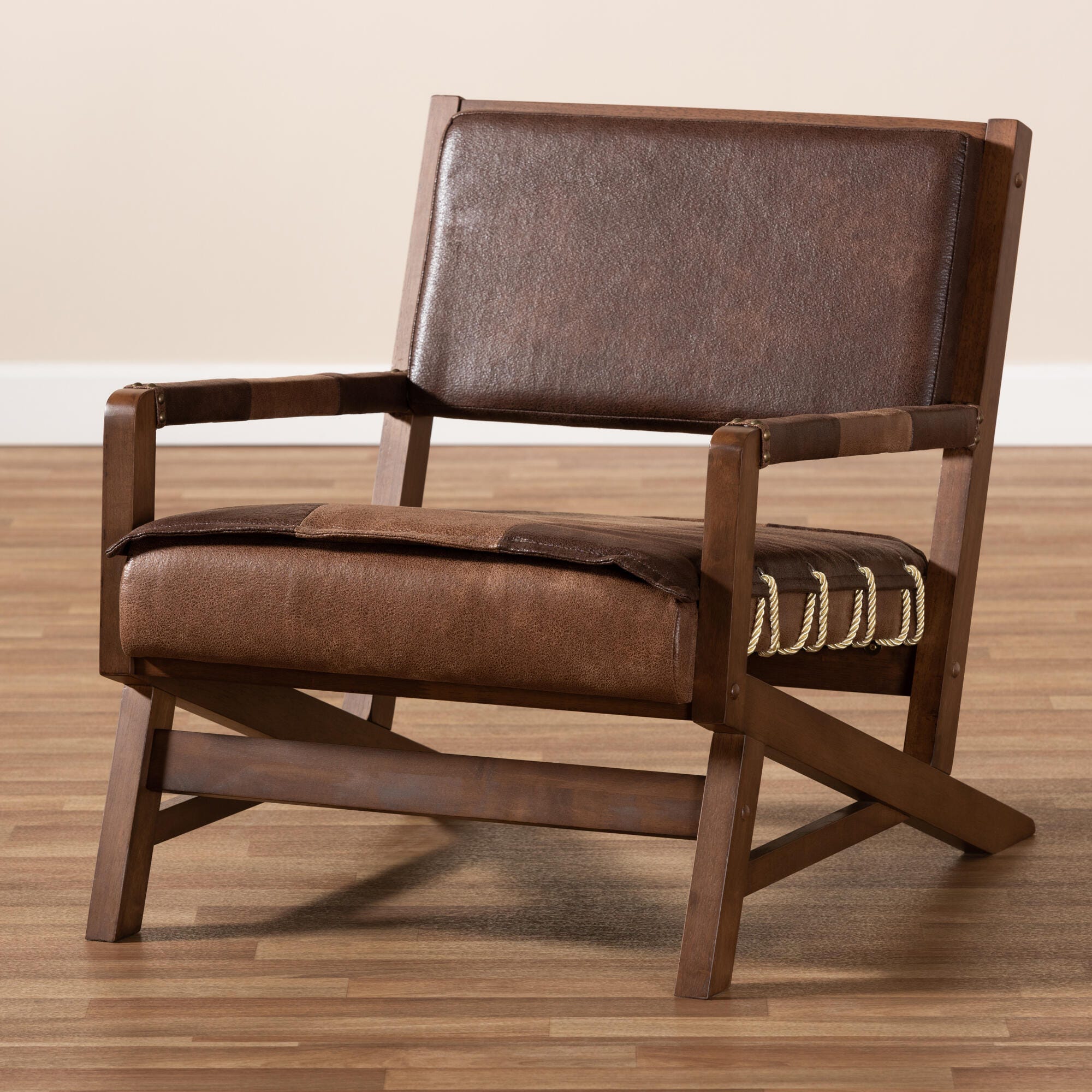 Baxton Studio Rustic Upholstered Lounge Chair, , large