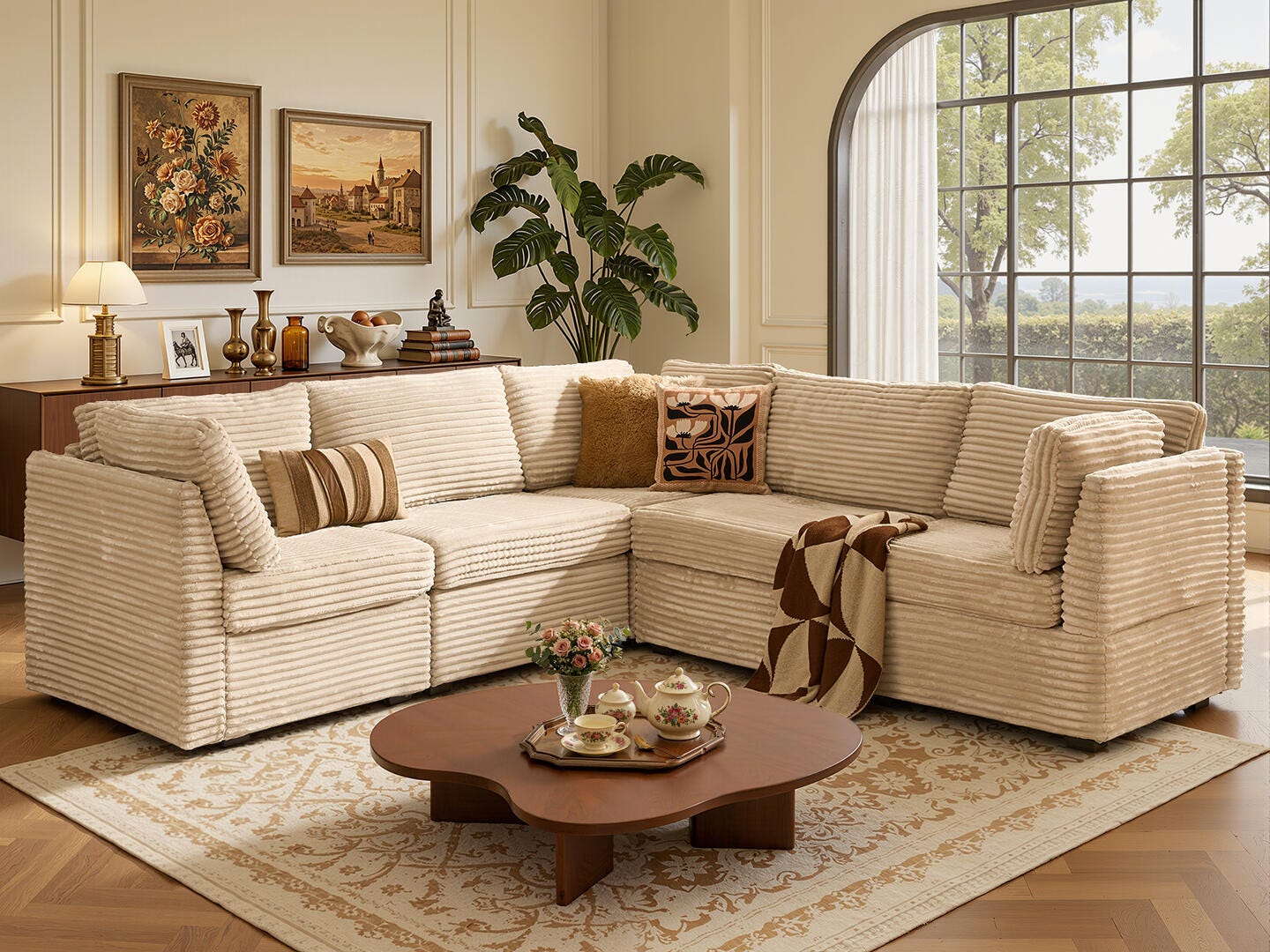 HOMLUX 5-Piece Modular Sectional Sofa Set, , rollover
