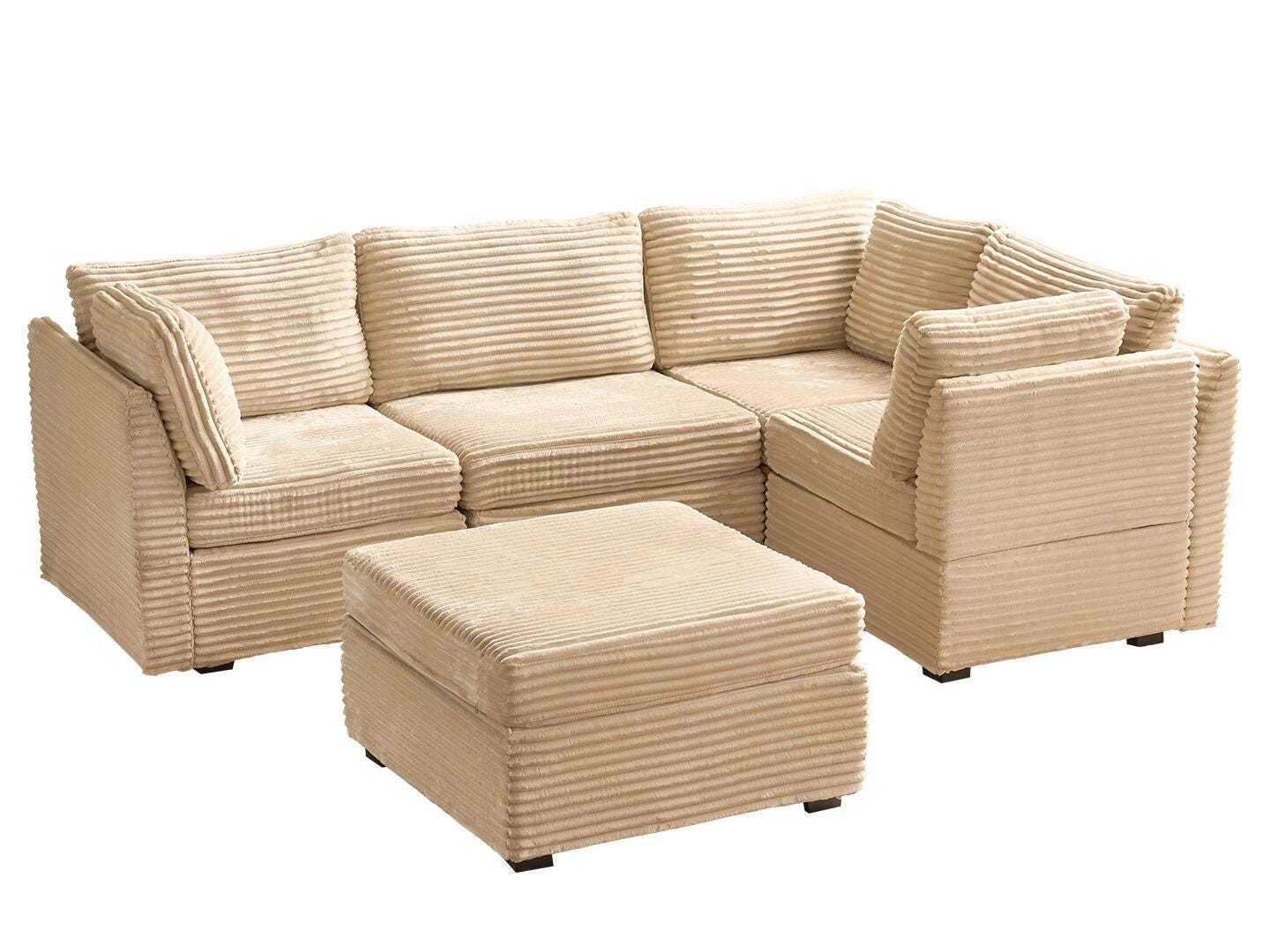 HOMLUX Aesthetic 5-Piece Modular Sectional Sofa Set, , large