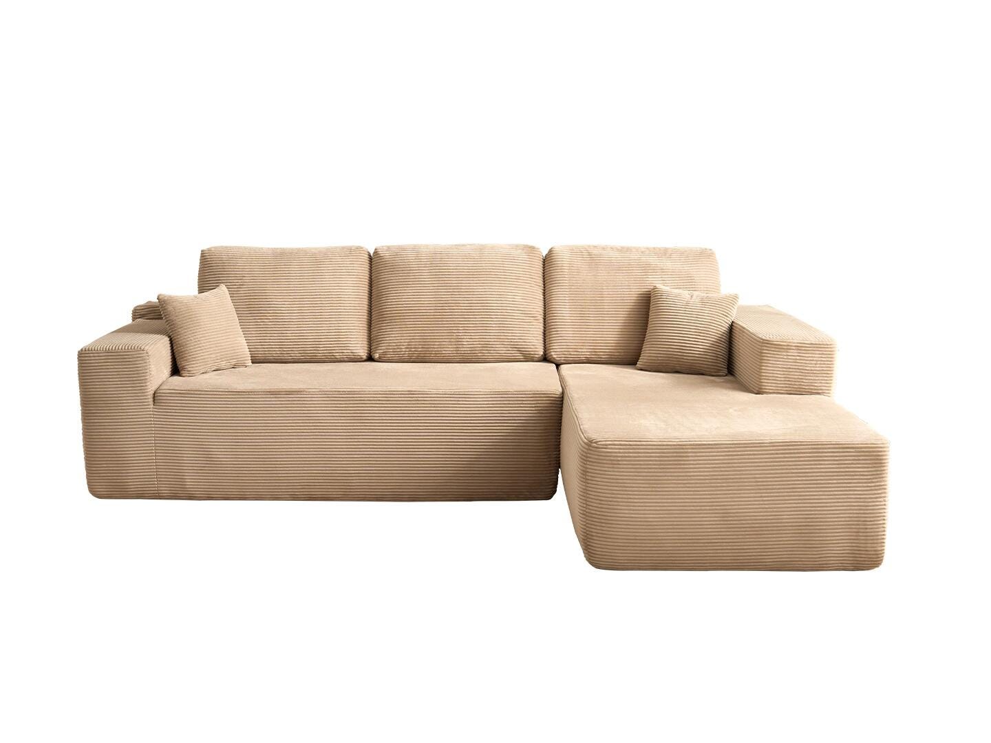 HOMLUX 3-Piece Modular Sofa Chaise, Camel, large
