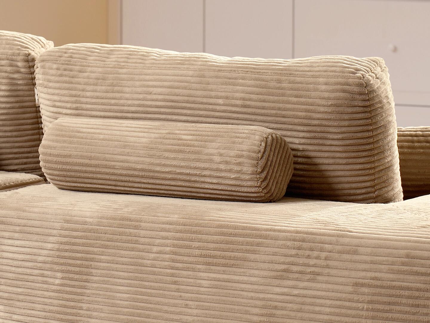 HOMLUX 3-Piece Modular Sofa Chaise, Camel, large