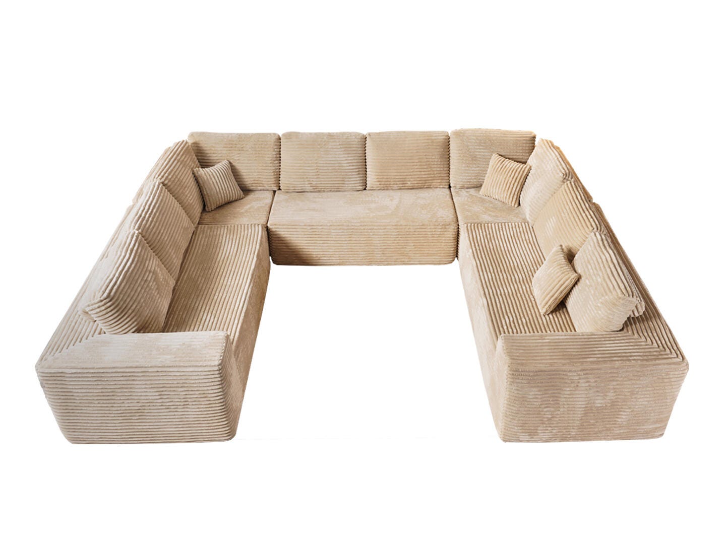 HOMLUX 5-Piece Modular U Shaped Sectional Sofa Set, , large