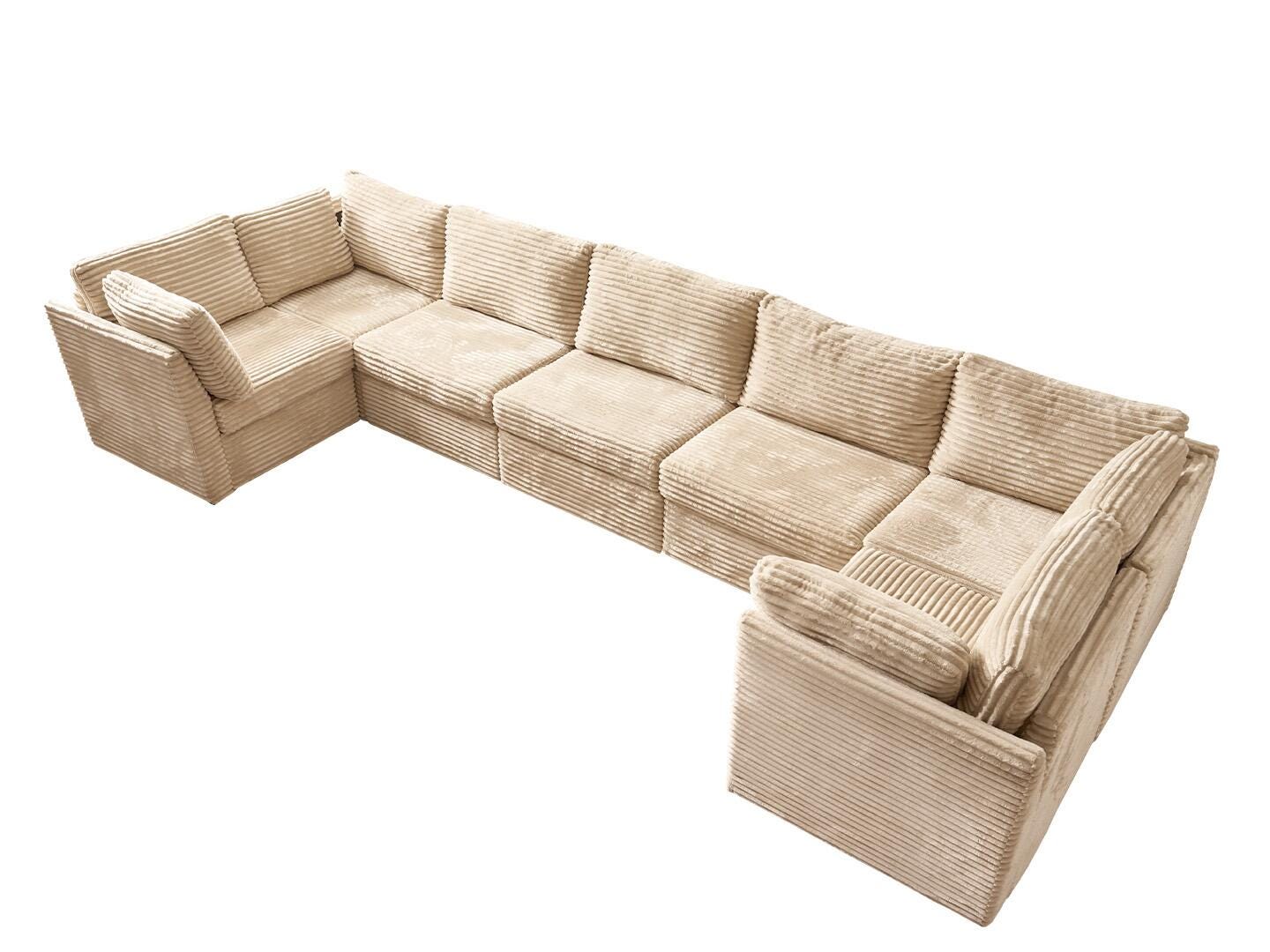 HOMLUX Aesthetic 7-Piece Modual Sectional Sofa Set, , large