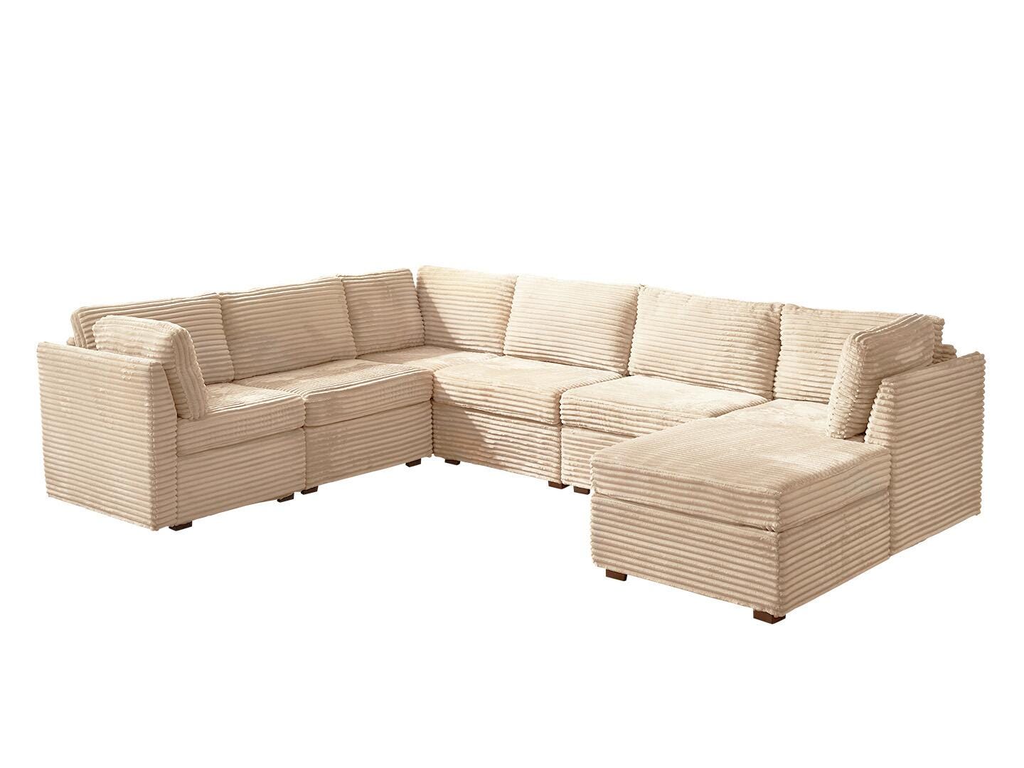 HOMLUX 7-Piece Modual Sectional Sofa Set, , large