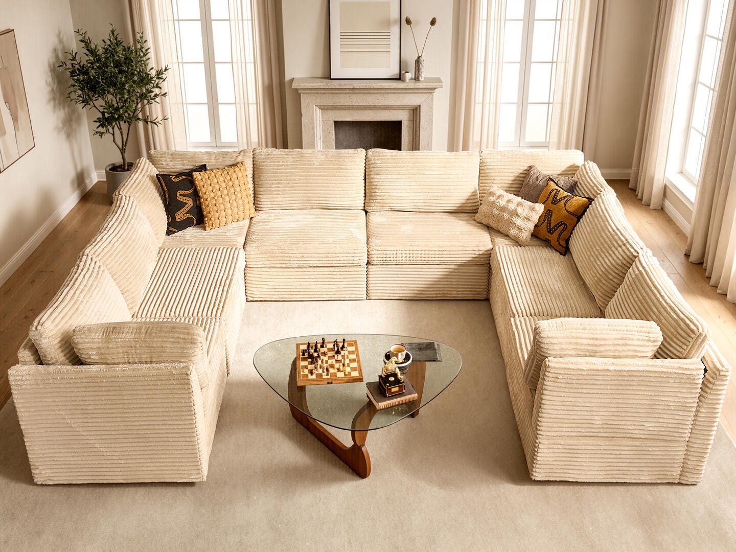 HOMLUX Aesthetic 8-Piece Modual Sectional Sofa Set, , rollover