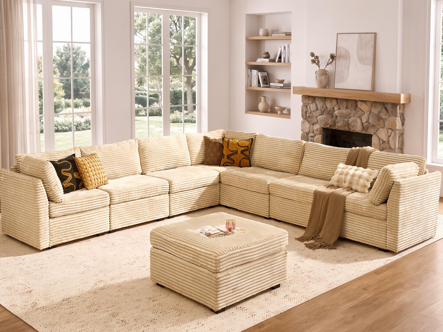 HOMLUX 8-Piece Modual Sectional Sofa Set, , rollover