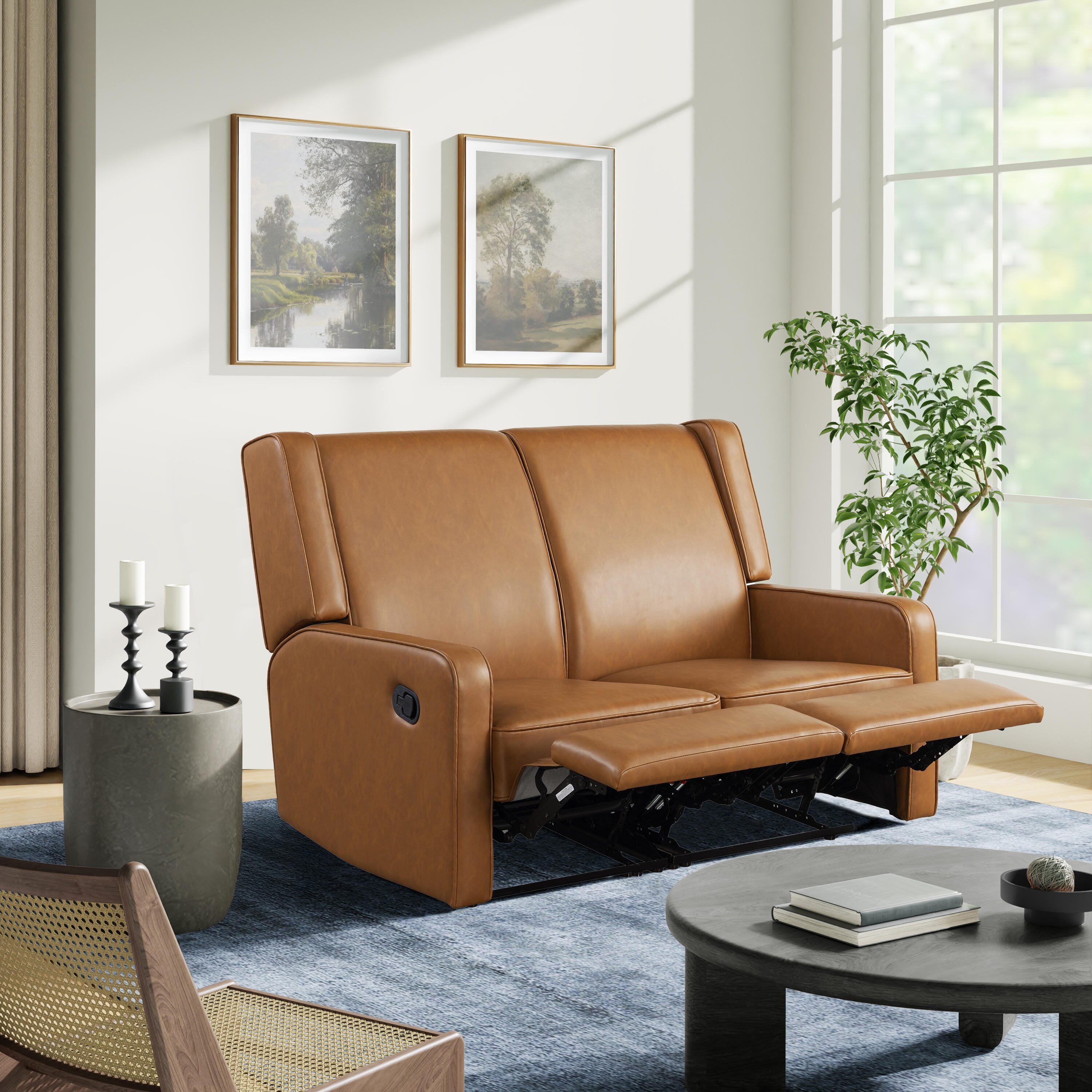 Relax-A-Lounger Emerson Manual Reclining Loveseat, Carmel, large