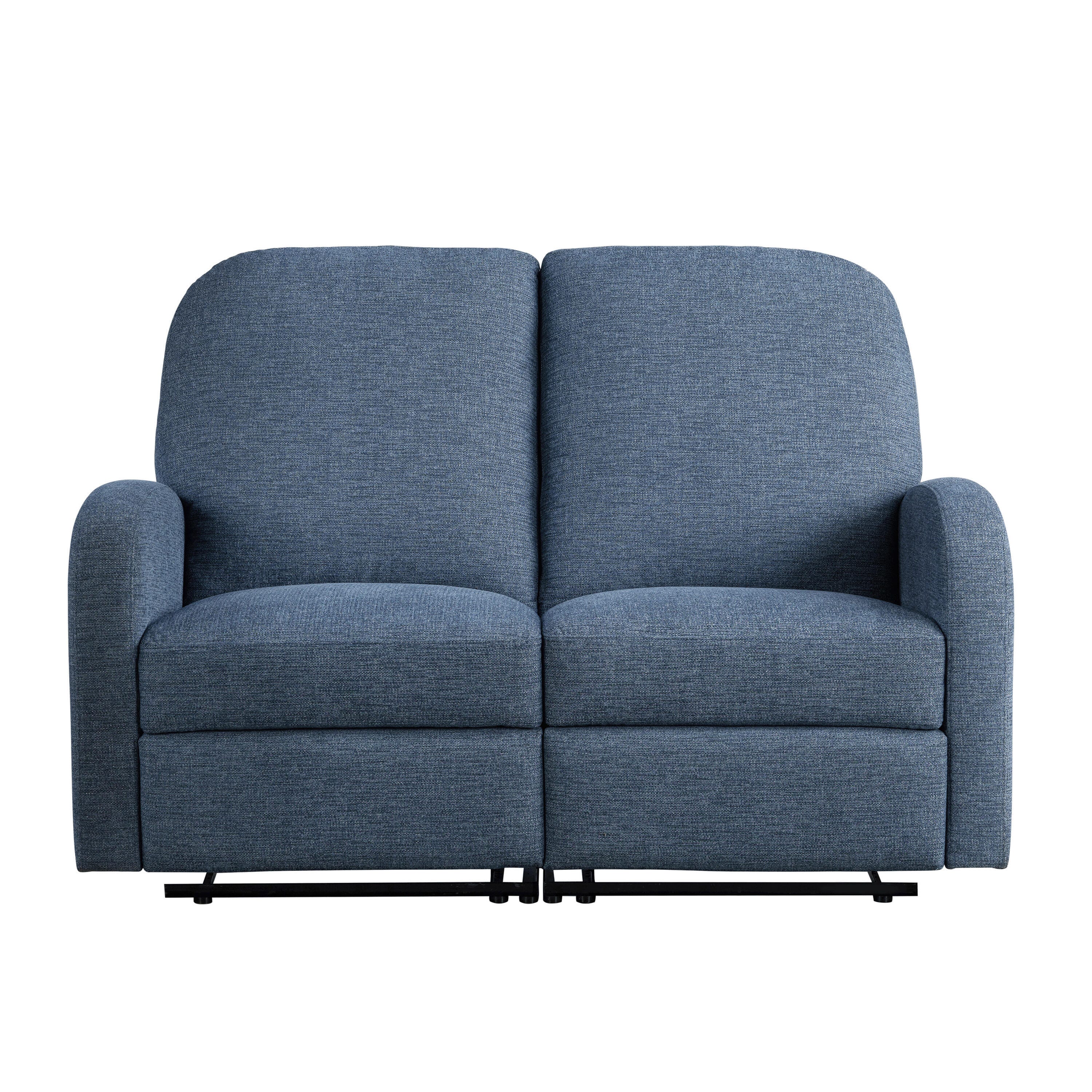 Relax-A-Lounger Paloma Manual Reclining Loveseat, Blue, large