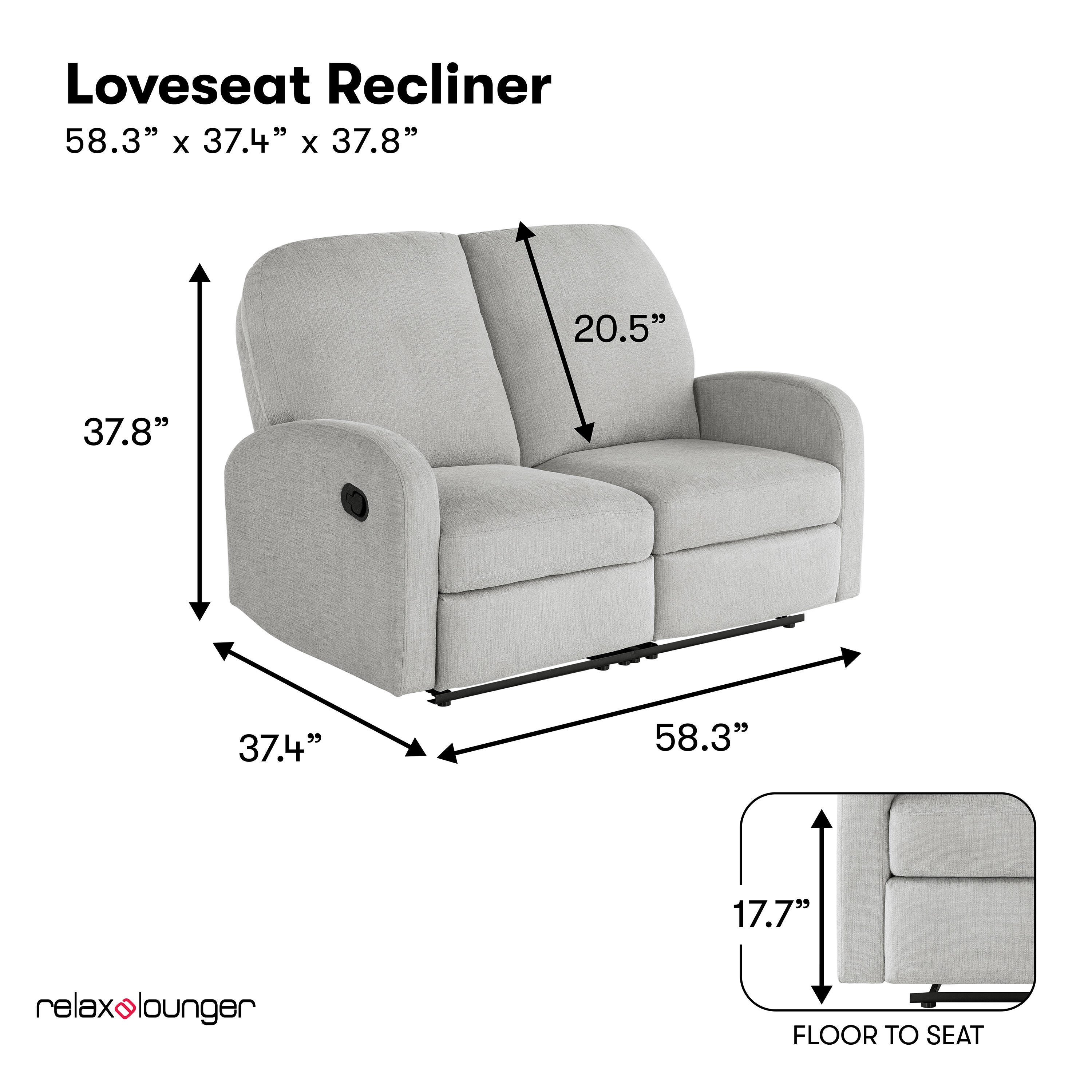 Relax-A-Lounger Paloma Manual Reclining Loveseat, Light Gray, large