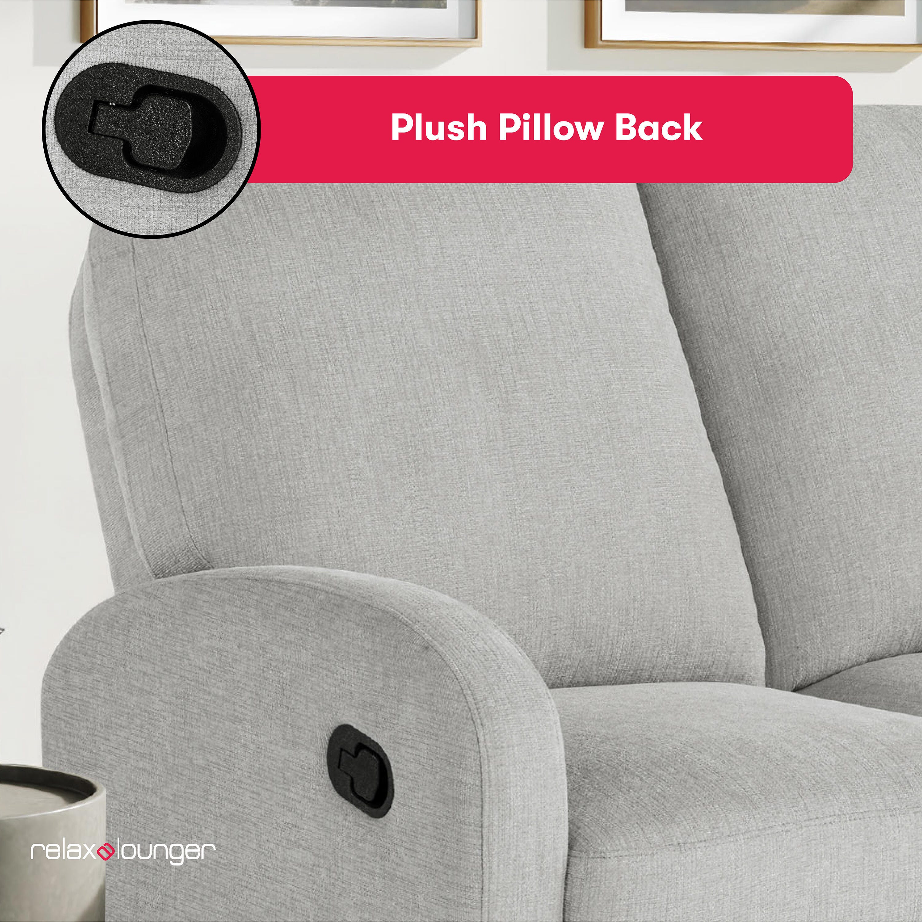 Relax-A-Lounger Paloma Manual Reclining Loveseat, Light Gray, large