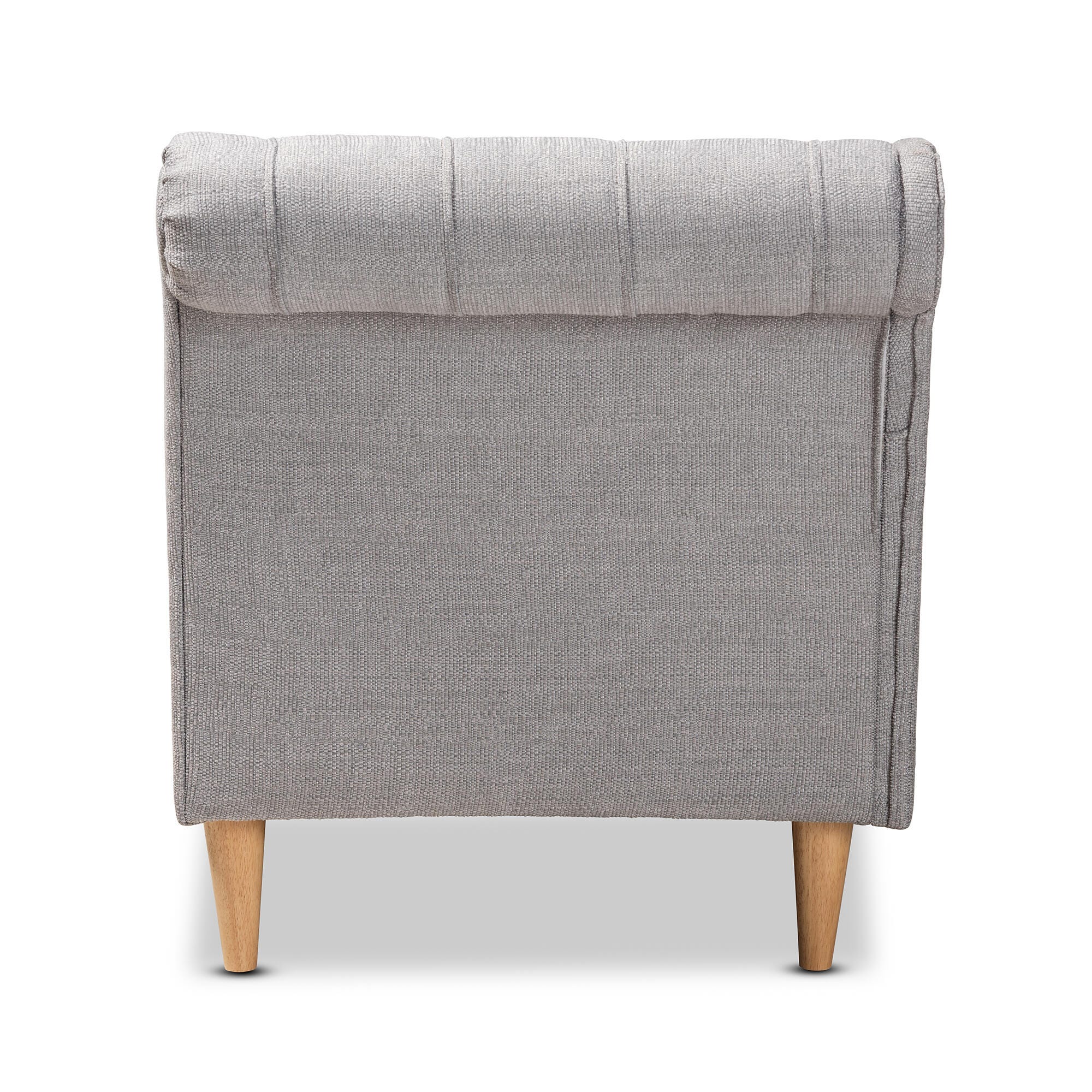 Baxton Studio Modern Upholstered Chaise Lounge, Gray, large