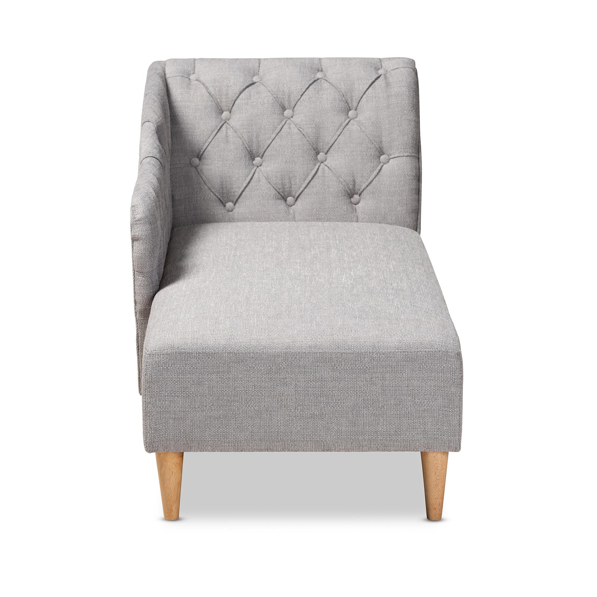 Baxton Studio Modern Upholstered Chaise Lounge, Gray, large