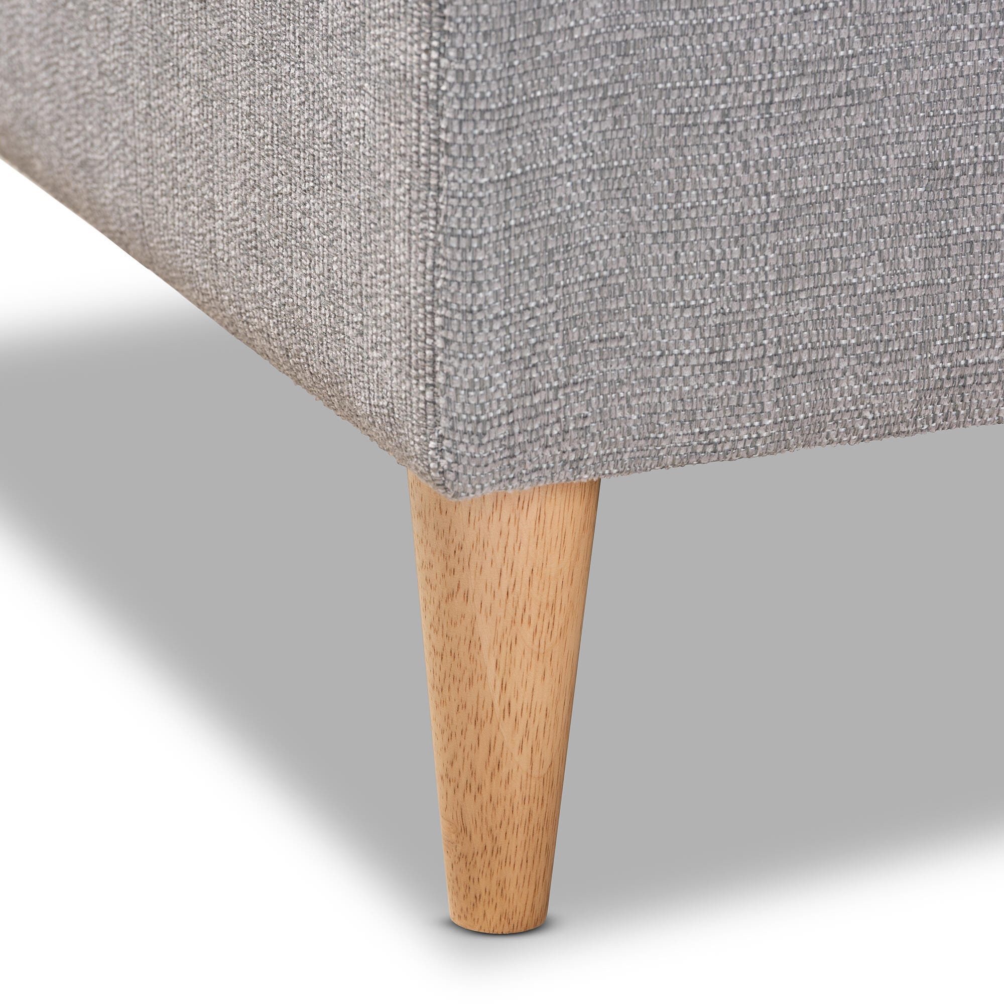 Baxton Studio Modern Upholstered Chaise Lounge, Gray, large