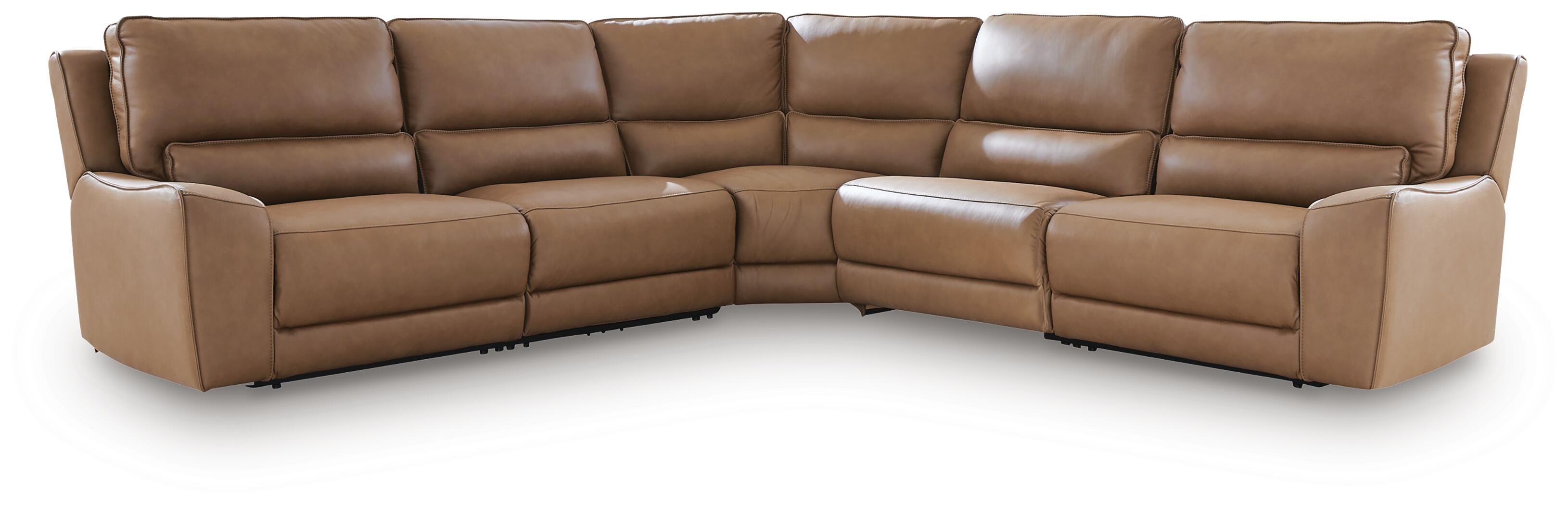 Silverbrooke 5-Piece Power Reclining Sectional, Caramel, large