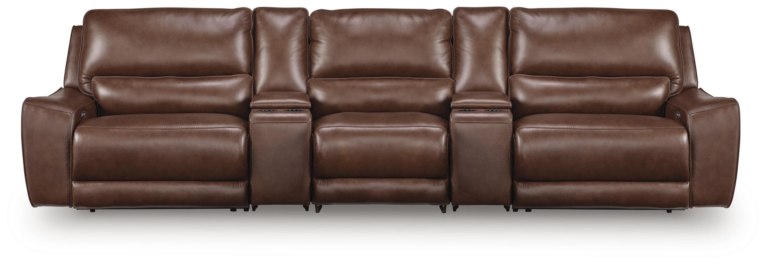 Seccional reclinable Silverbrooke de 5 piezas con consolas de almacenamiento - image 1