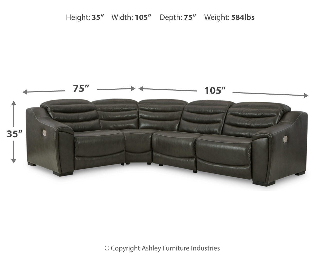 Center Line 4-Piece Power Reclining Sectional - image 3