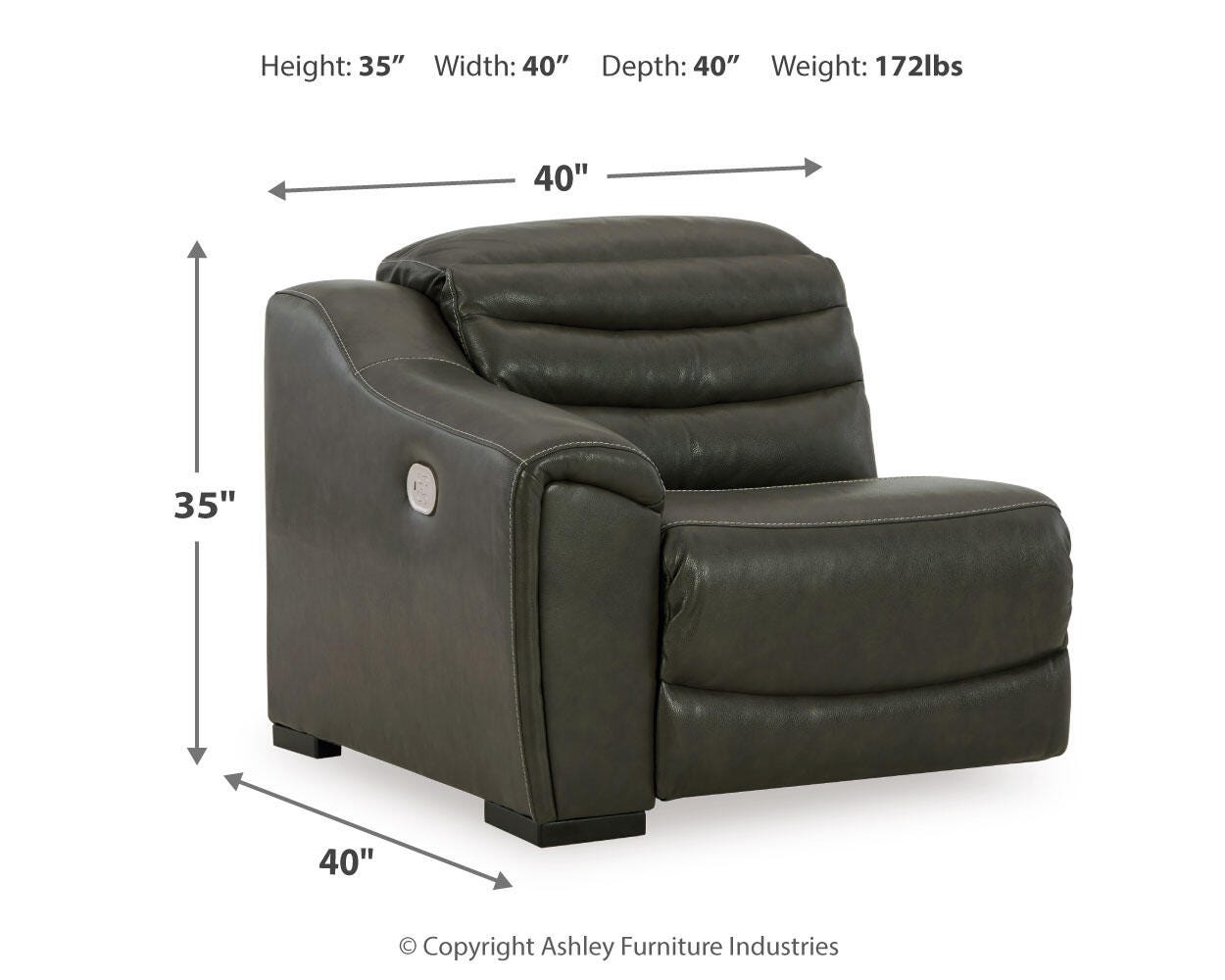 Center Line 2-Piece Power Reclining Sectional Loveseat - image 8