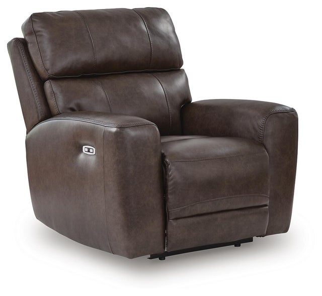 Beadel Dual Power Leather Recliner, Smoke