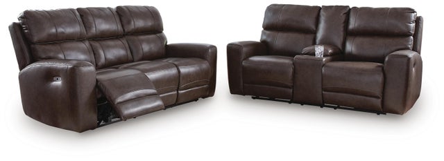 Beadel Dual Power Leather Reclining Sofa and Loveseat