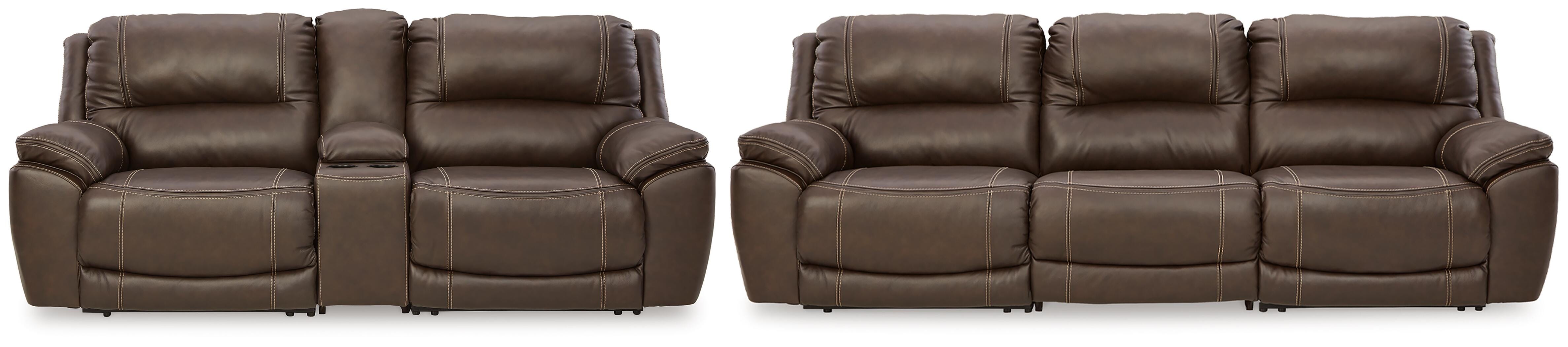 Sofá reclinable de 3 piezas Dunleith y sofá biplaza de 3 piezas con consola - image 1