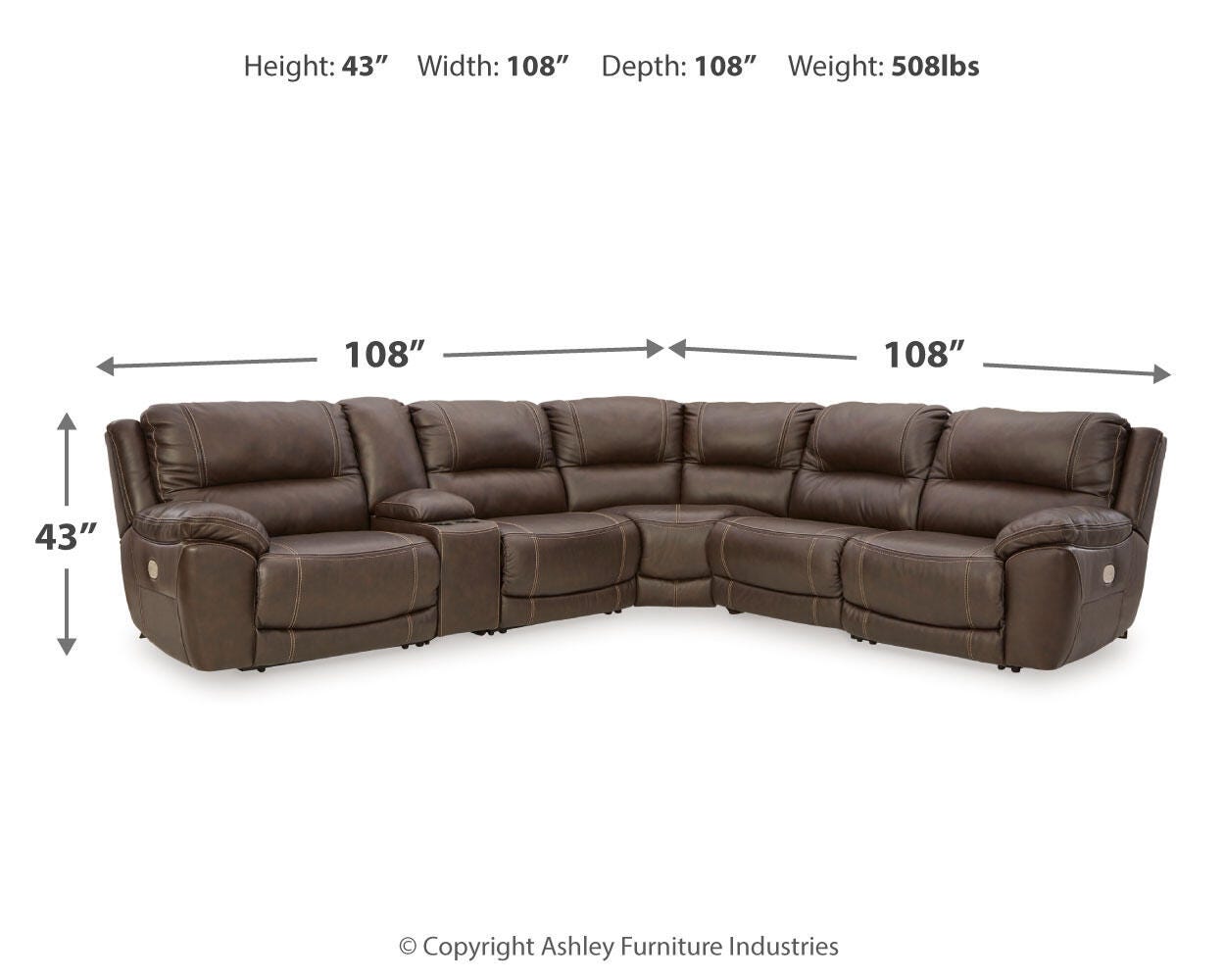 Dunleith 5-Piece Power Reclining Sectional - image 5