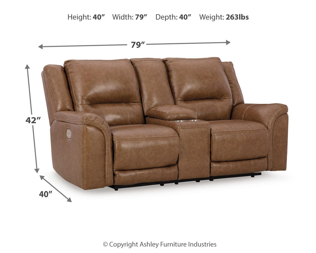 Trasimeno Power Reclining Loveseat with Console - image 4