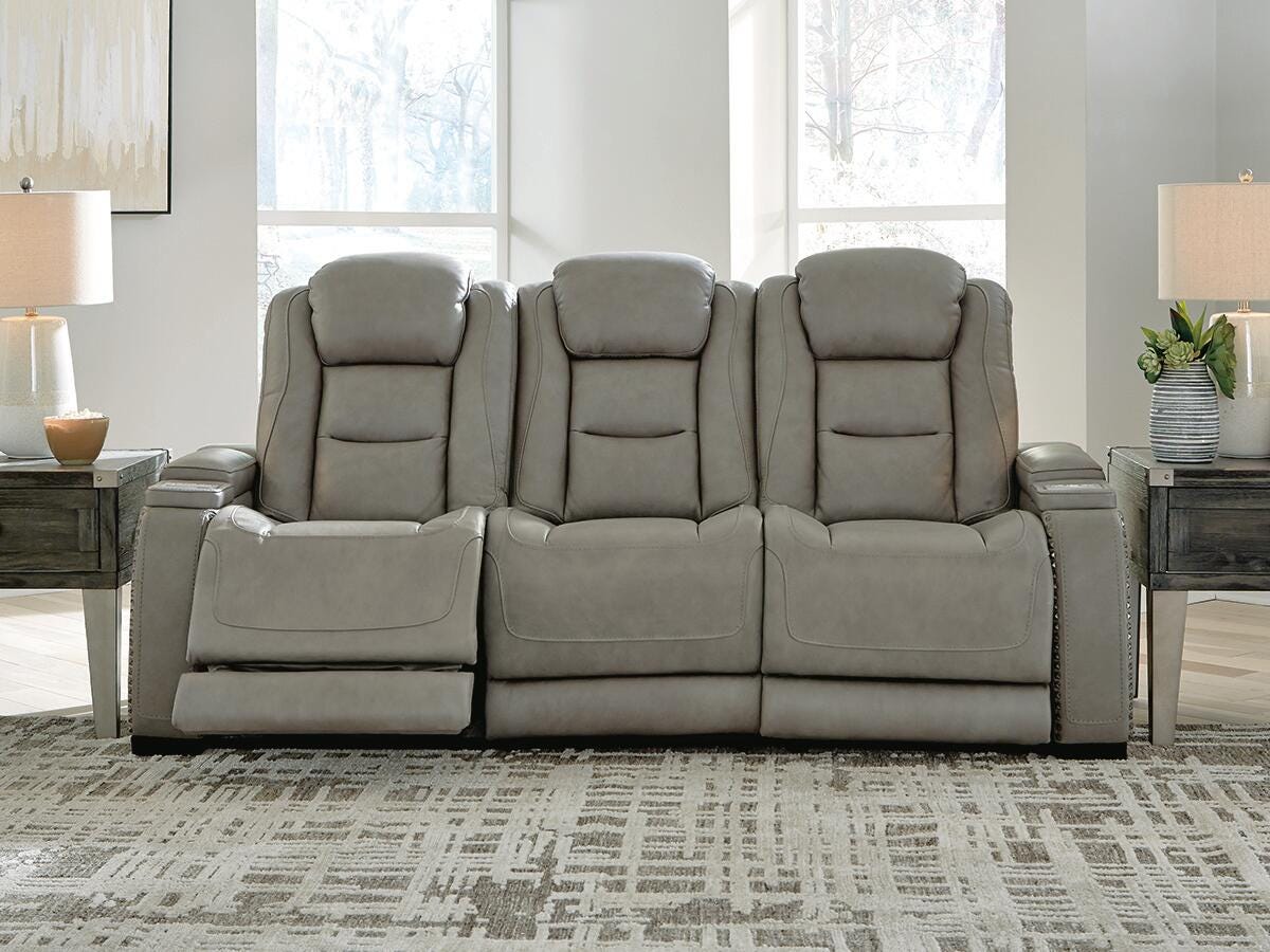 The Man-Den Power Reclining Sofa, Gray, large