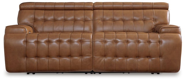 Temmpton Leather Power Reclining Modular Loveseat