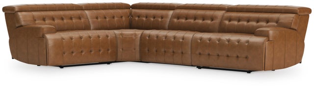 Temmpton 4-Piece Leather Power Reclining Modular Sectional