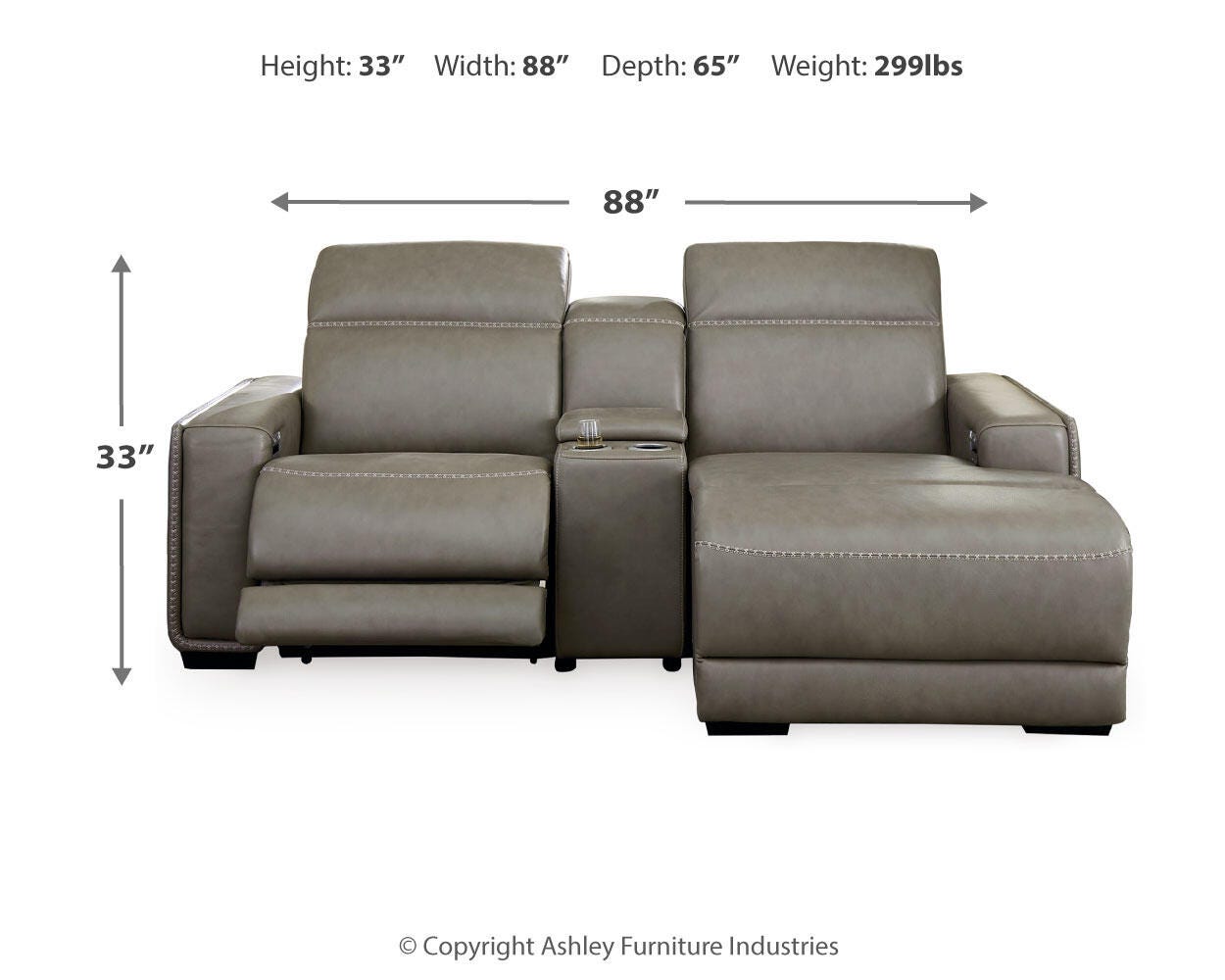 Seccional Reclinable Eléctrico de 3 Piezas con Chaise Correze - image 7