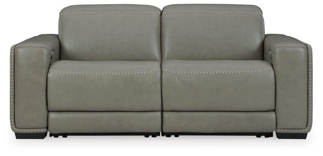 Correze 2-Piece Dual Power Leather Reclining Modular Loveseat
