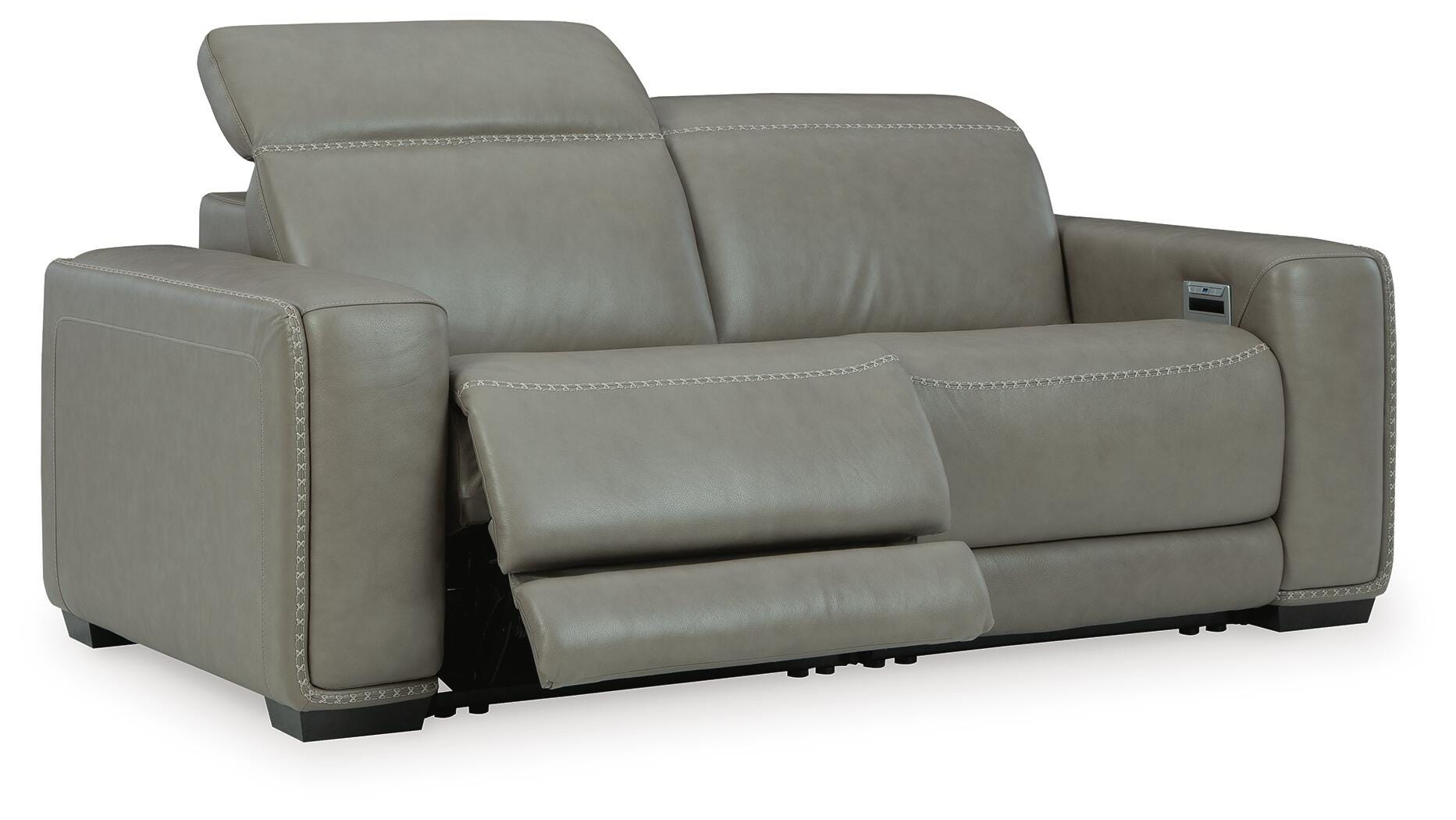 Correze 2-Piece Dual Power Leather Reclining Modular Loveseat | Ashley