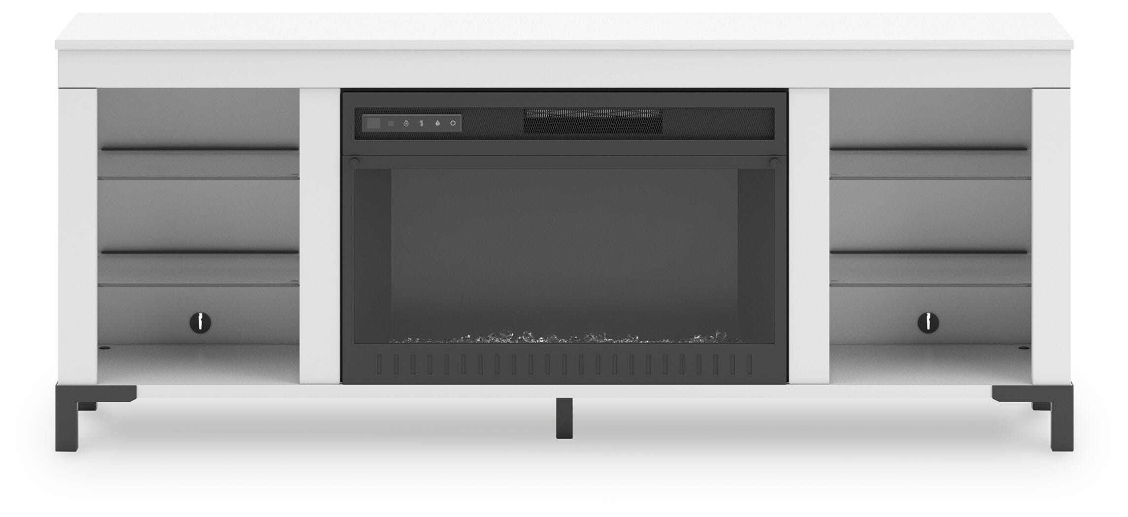 Brollevi 60" TV Stand with Electric Fireplace, , large