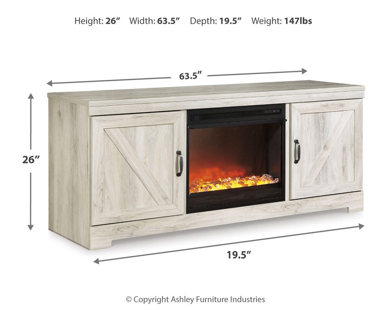 Bellaby 63" TV Stand with Fireplace - image 4