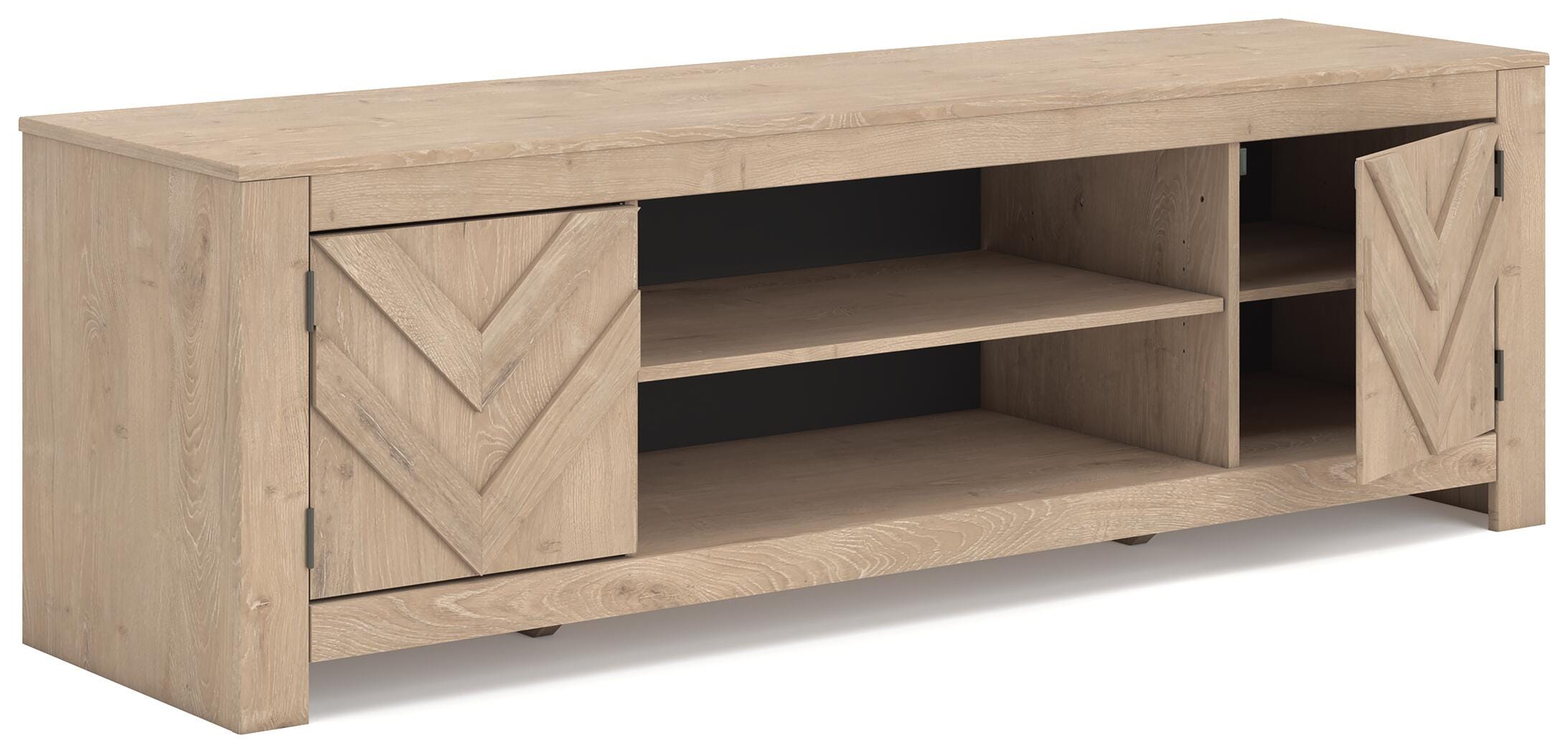 Cayboni 71" TV Stand, Tan, large