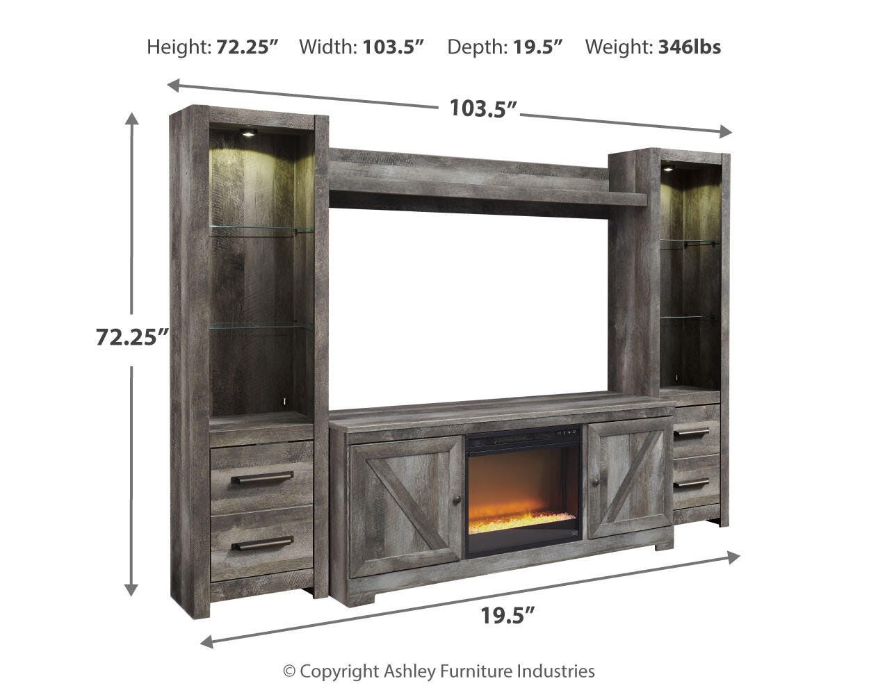 Wynnlow 4-Piece Entertainment Center with Electric Fireplace - image 4